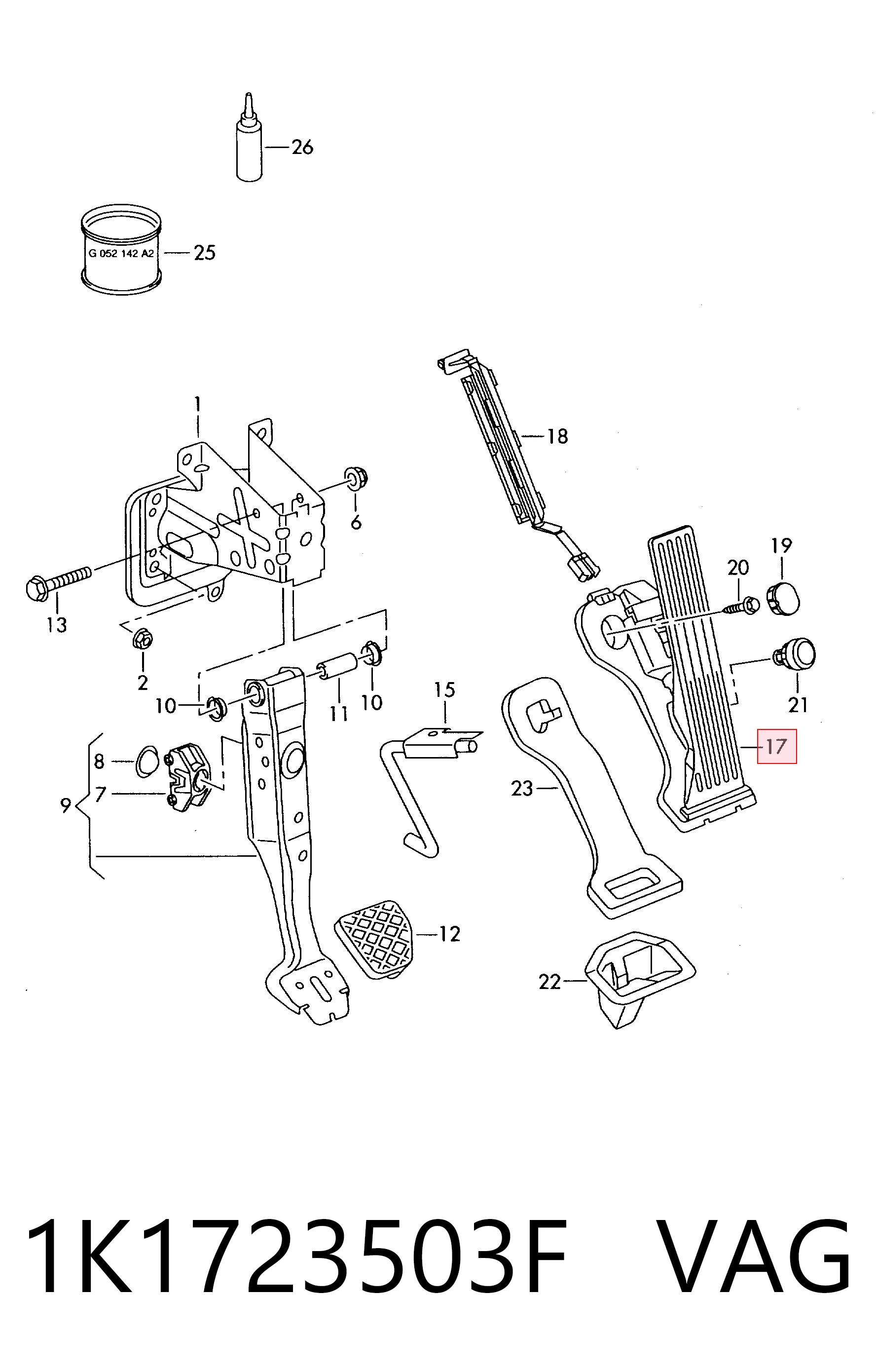 Педаль газу Volkswagen Passat 