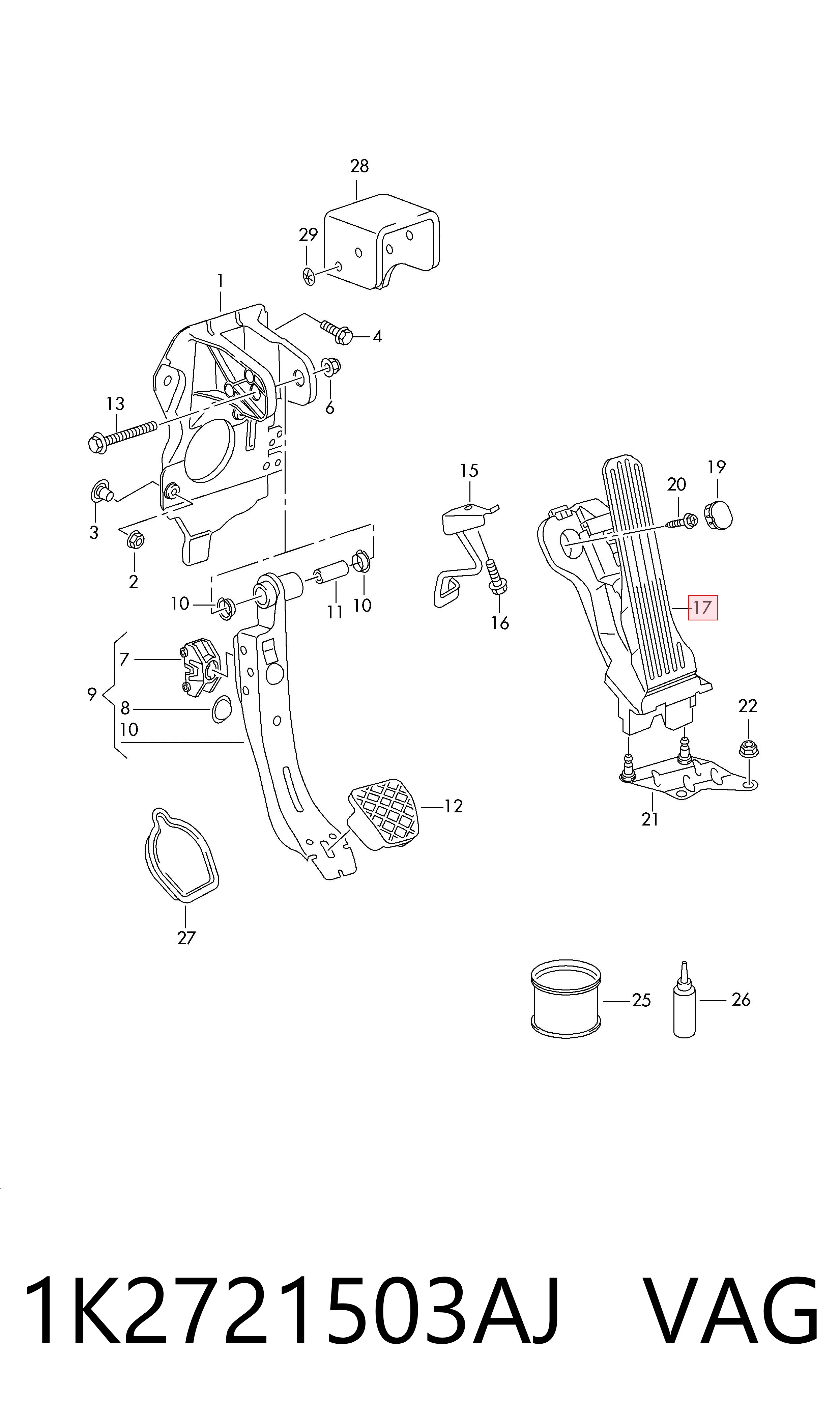 Купити Педаль газу Volkswagen Golf V 1K1