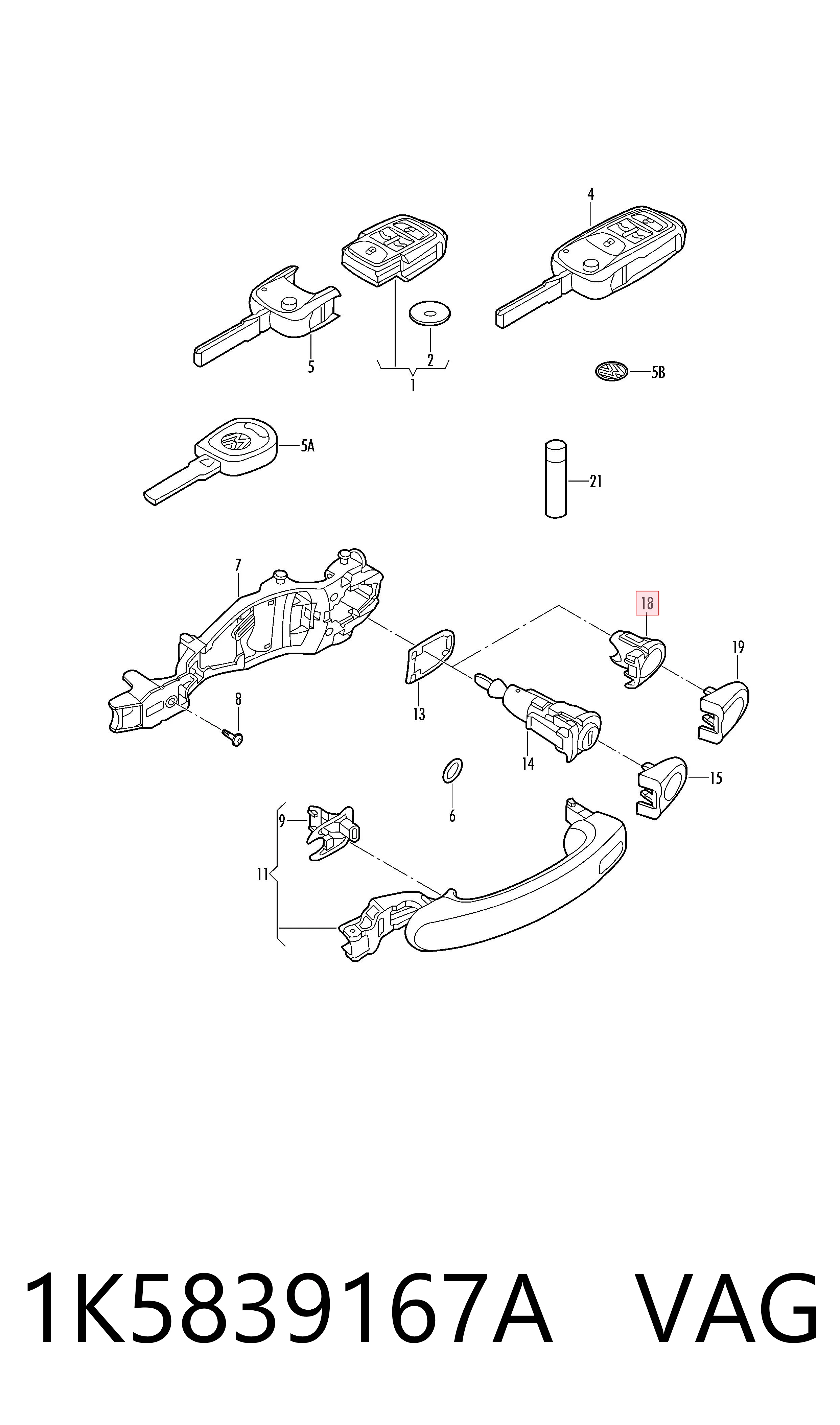  VAG 1K5839167A ціна, від 10.13 USD
