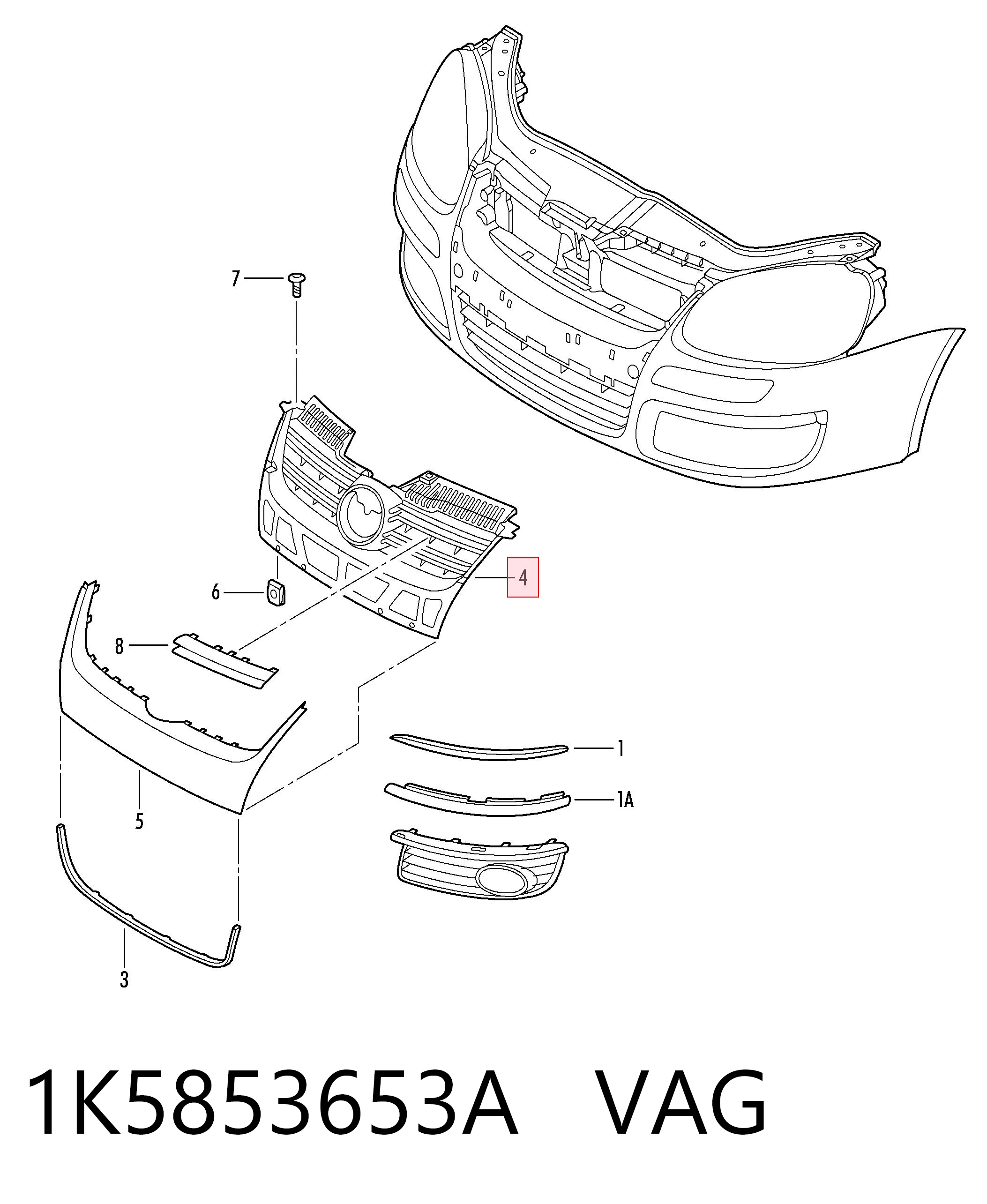 Решітка Volkswagen Jetta V