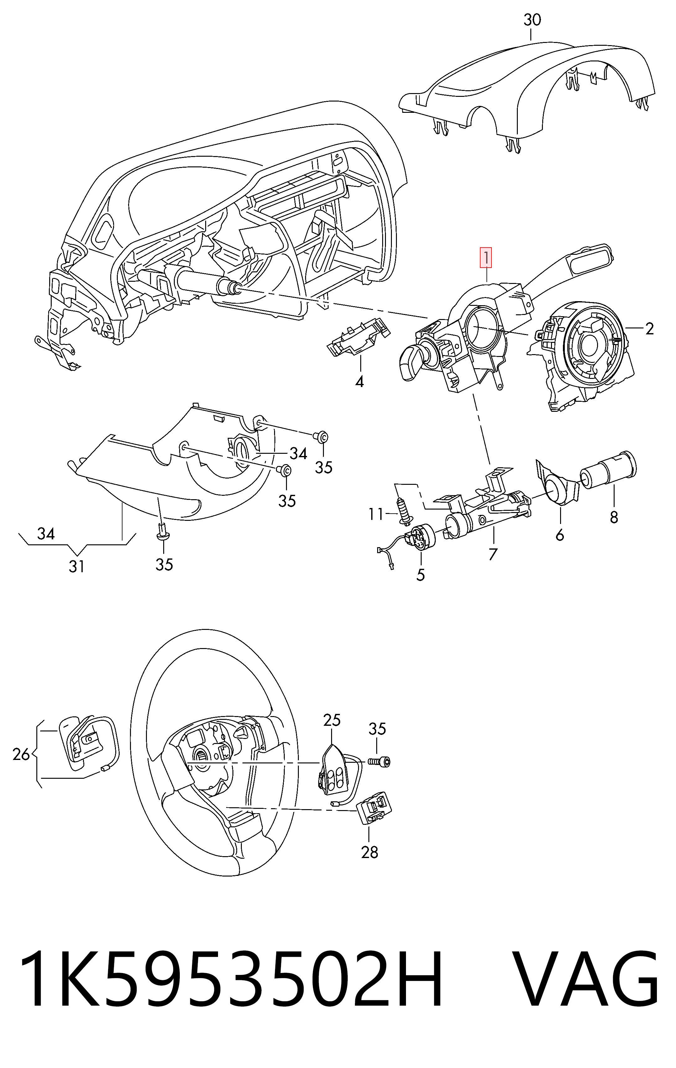 Перемикач підрульовий на Seat Altea XL 5P5, 5P8