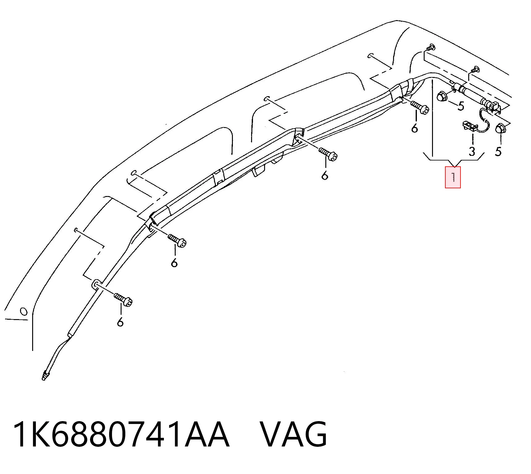 1K6880741AA VAG Подушка безпеки, збоку ейрбегів