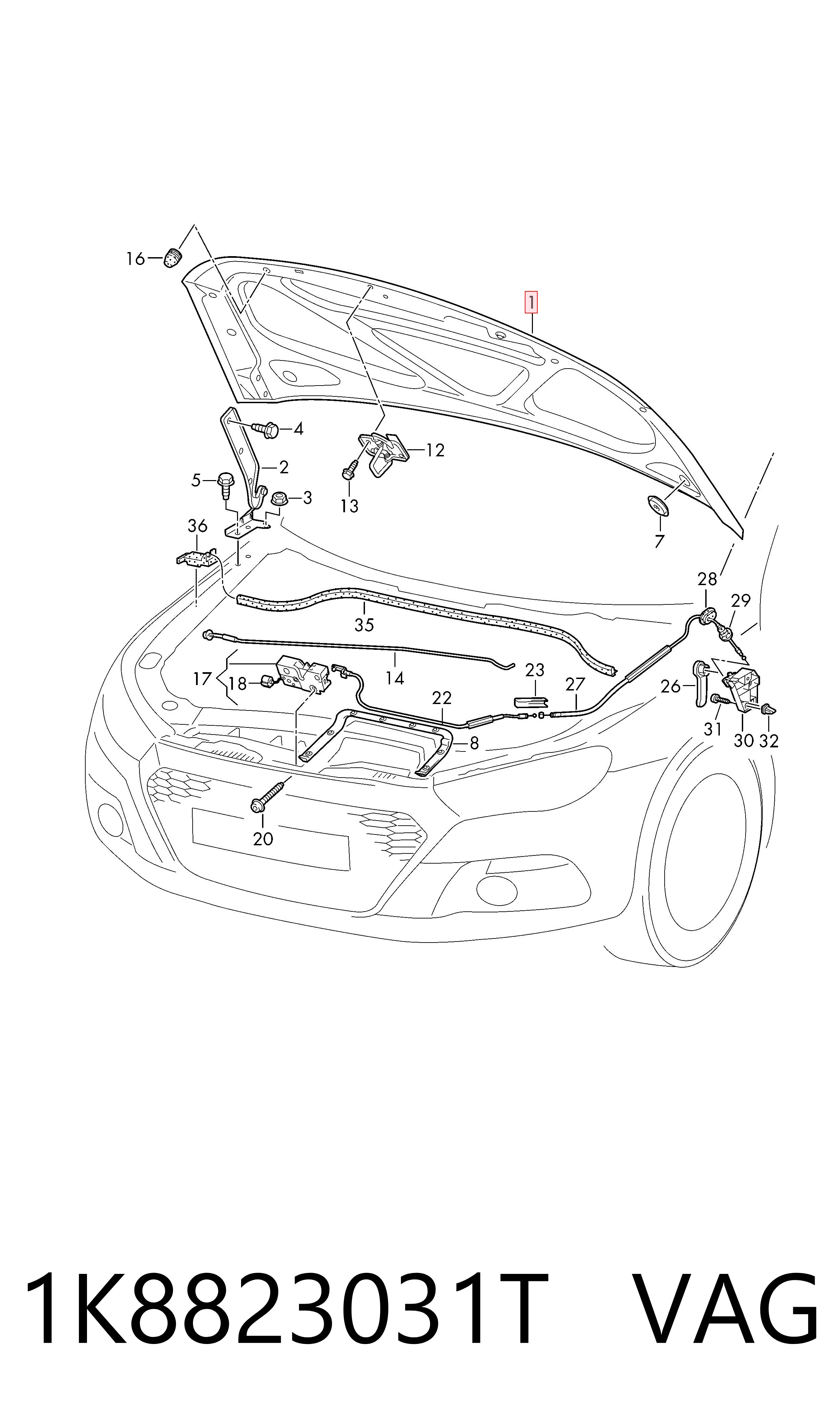 Капот Polcar 951103 ціна, від 244.42 USD
