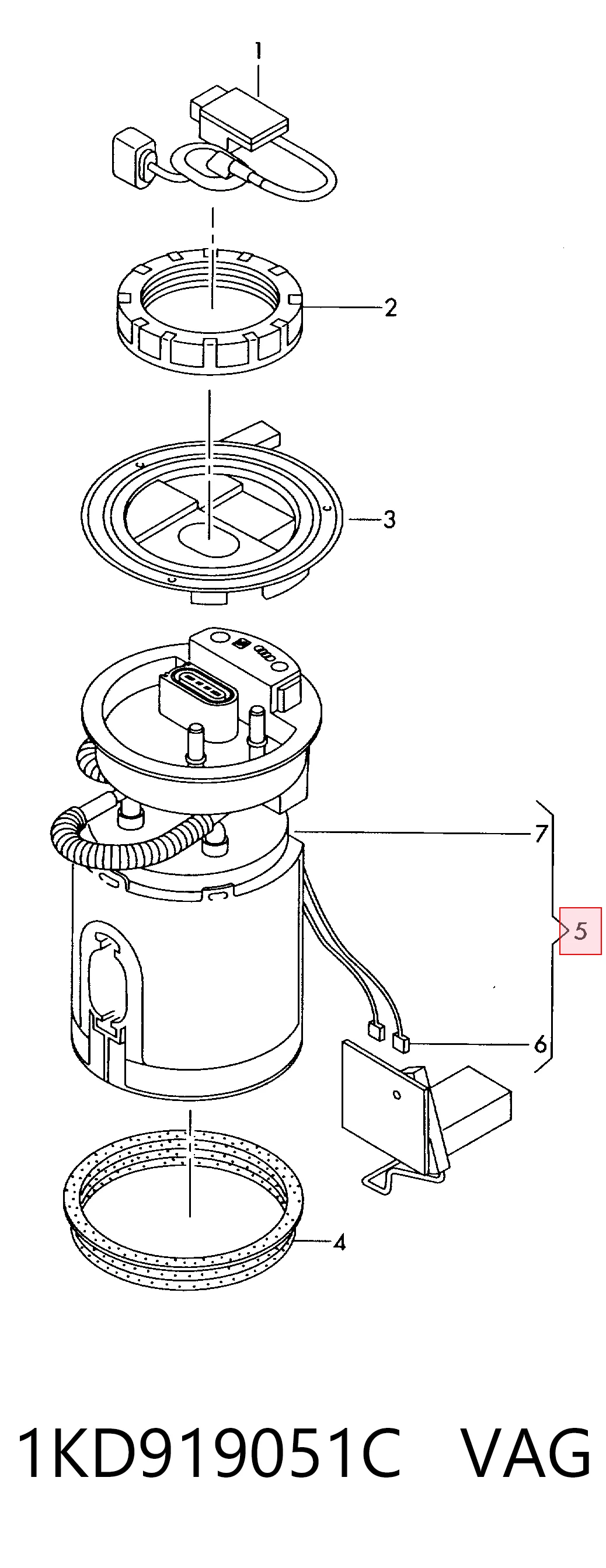 1KD919051C VAG Електробензонасос