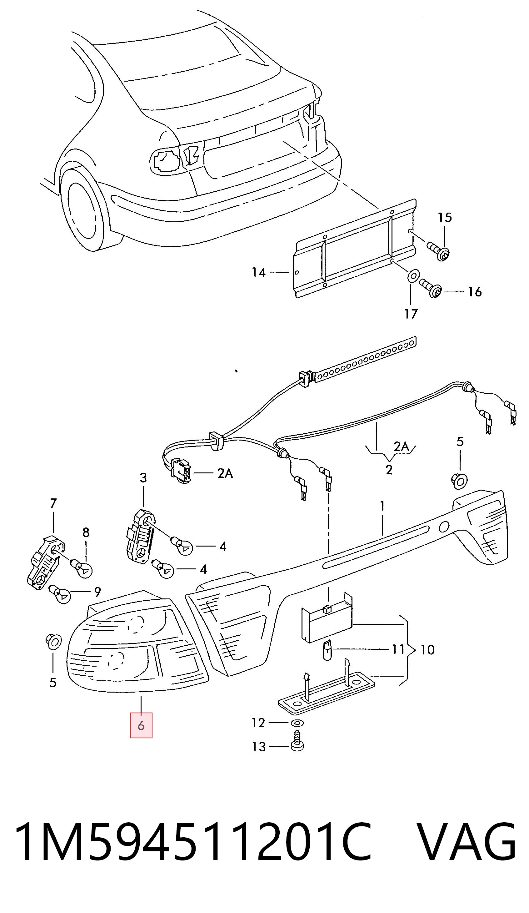 Ліхтар задній правий на Seat Toledo II 1M2