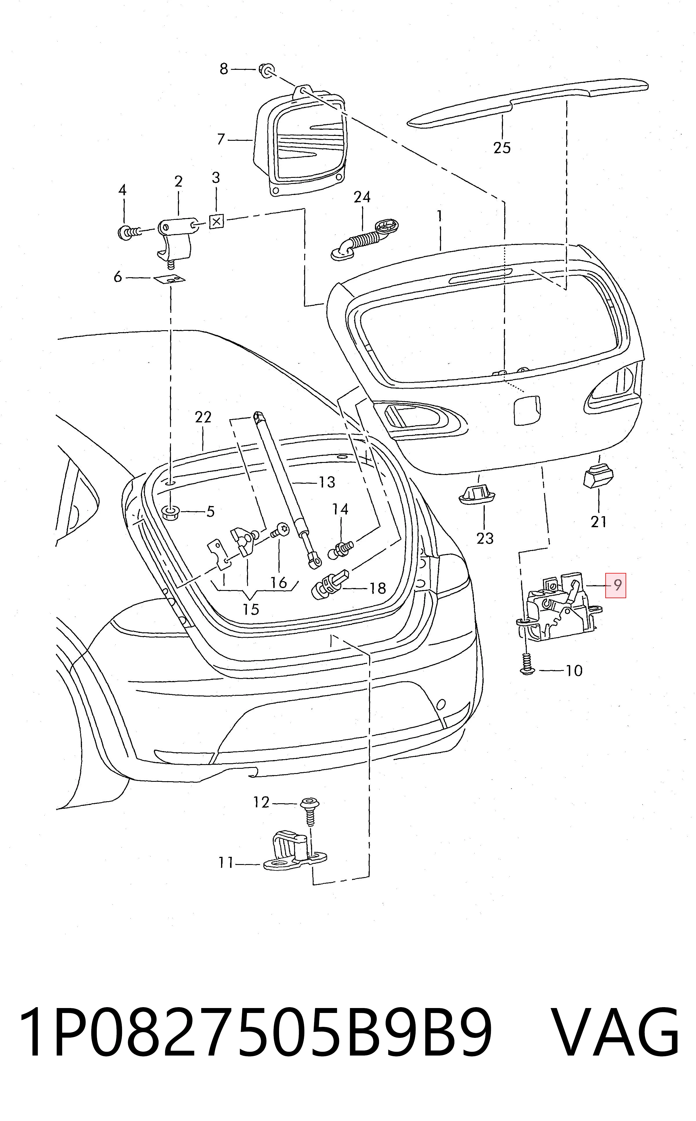 Купити Замок багажника Seat Leon II 1P1
