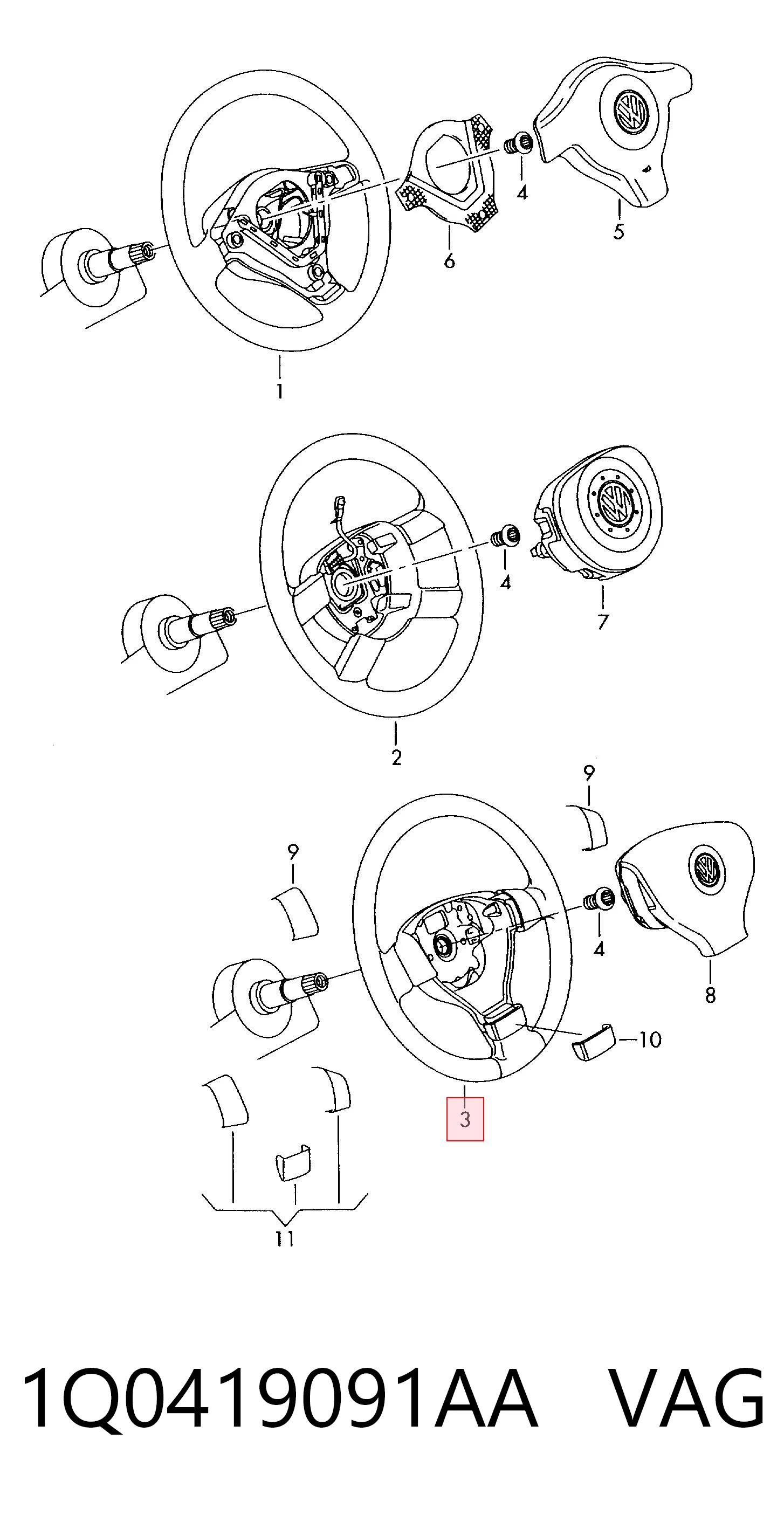 Рульове колесо на Volkswagen Golf V 1K1