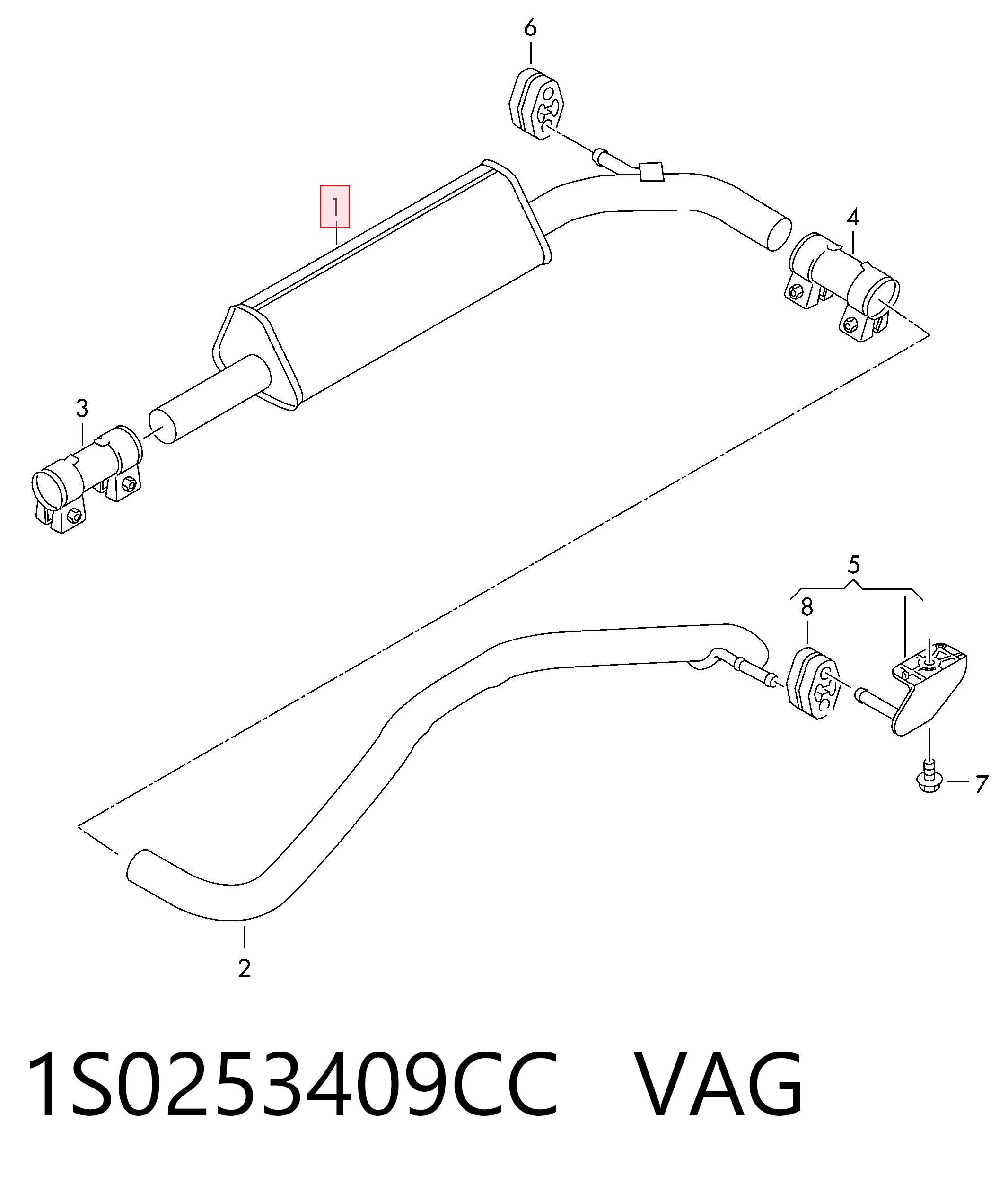 1S0253409CC VAG Середній глушник