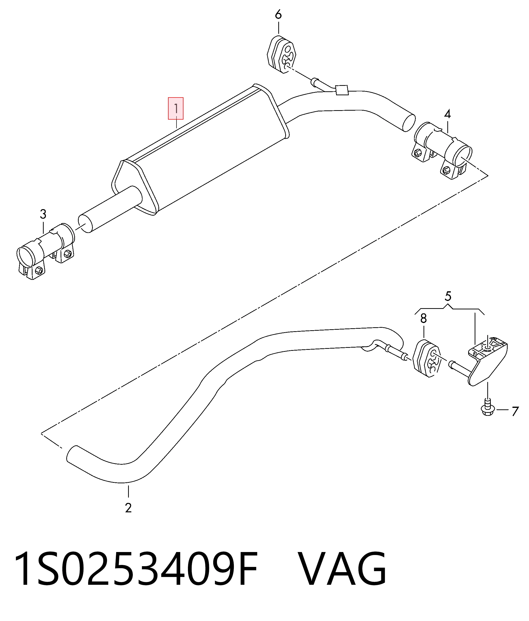 1S0253409F VAG Середній глушник