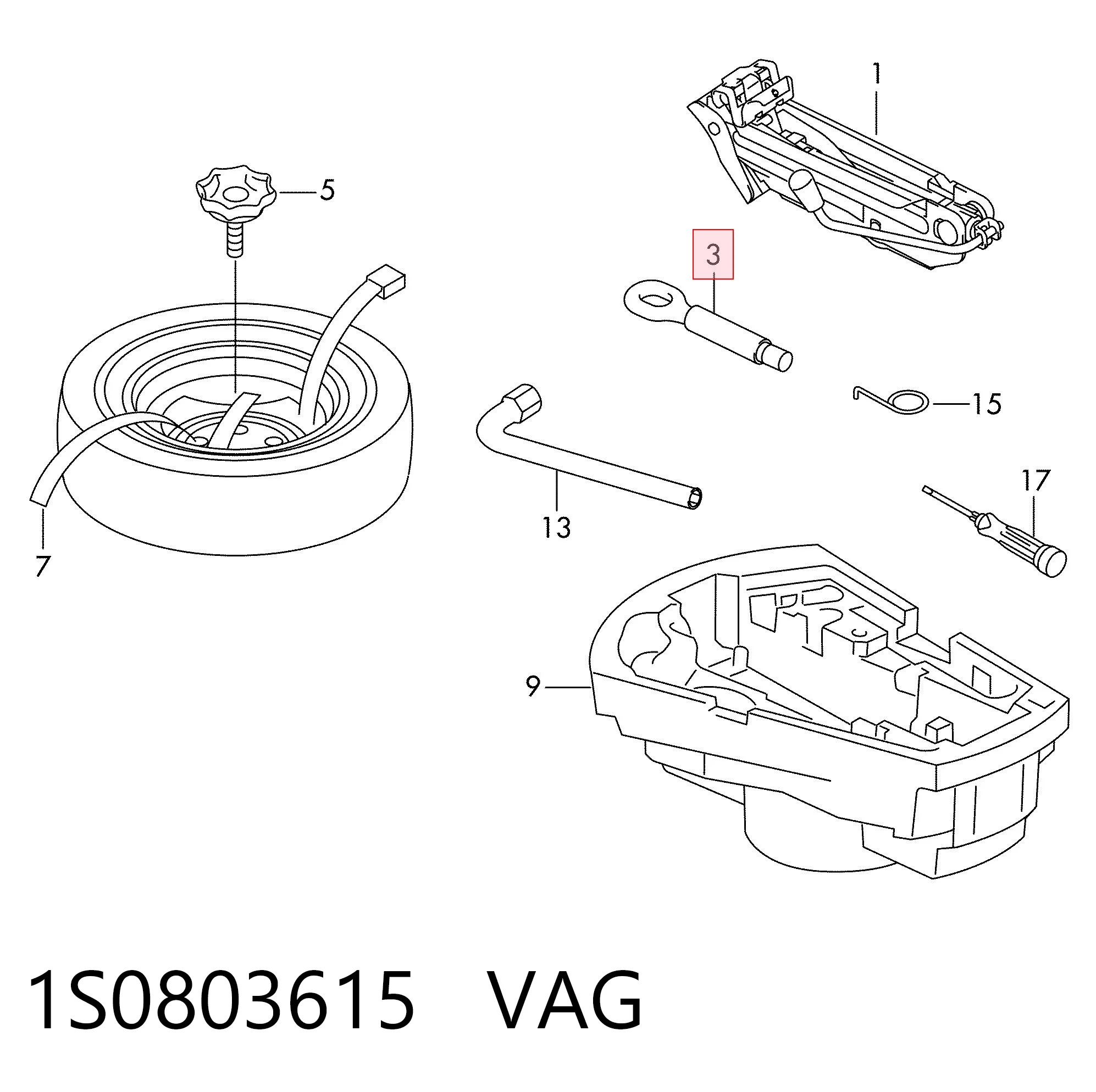 1S0803615 VAG Крюк буксирувальний передній