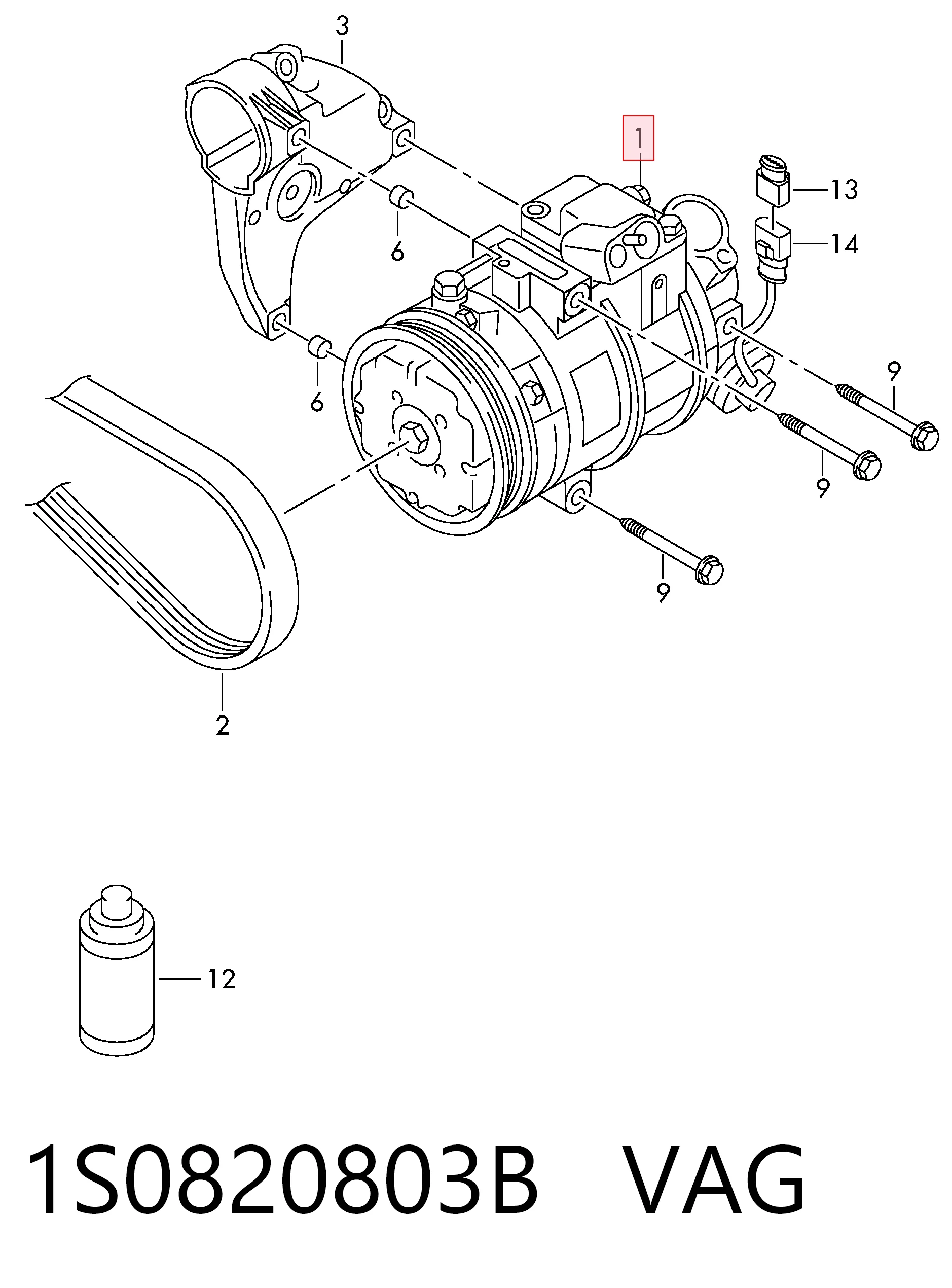 1S0820803B VAG Компресор холодоагенту