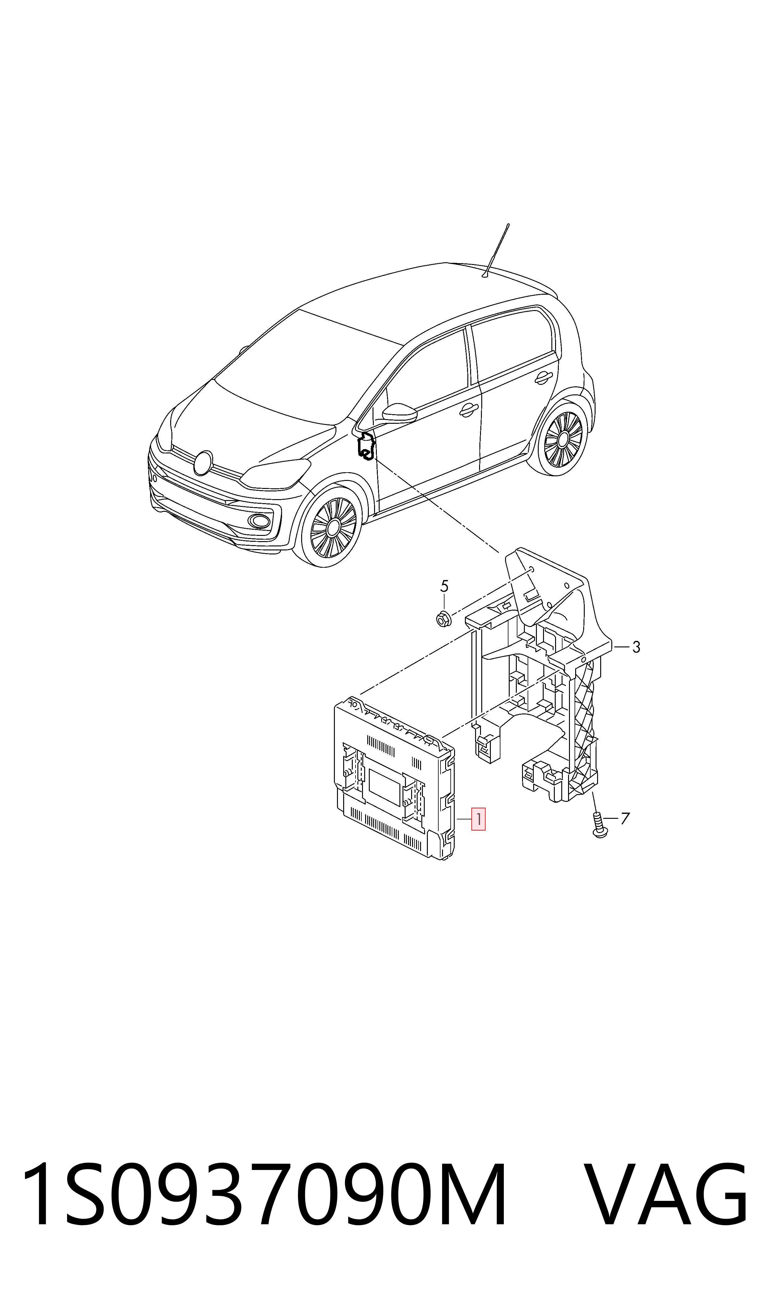 1S0937090M VAG Блок комфорту