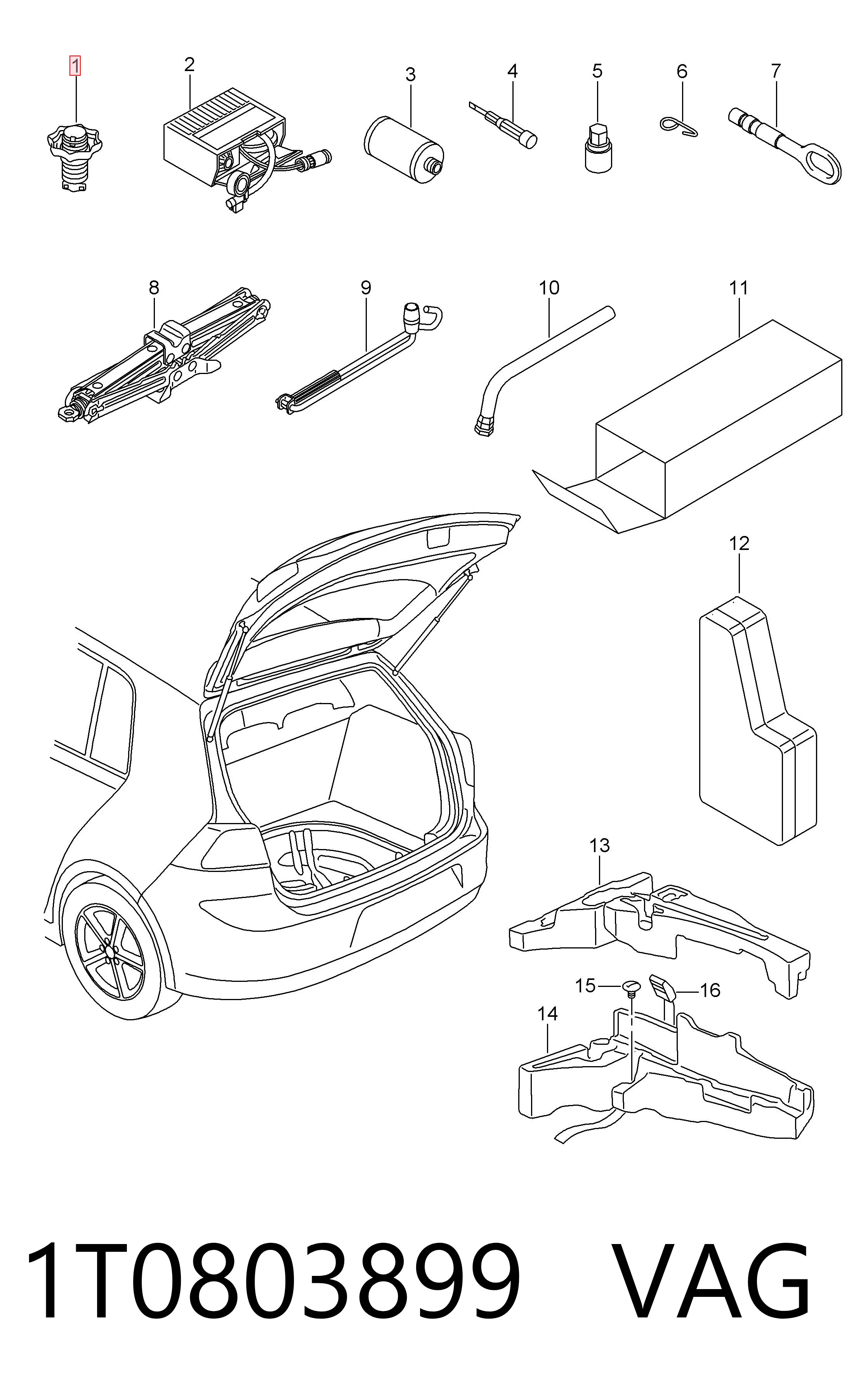 1T0803899 VAG Болт