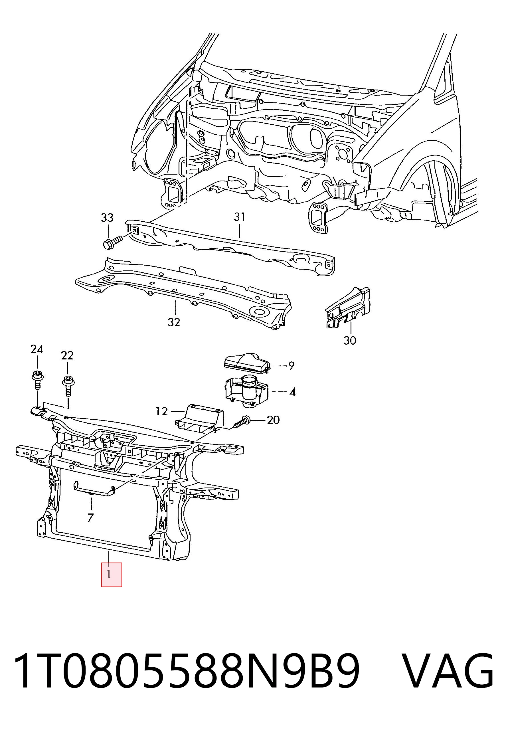 Кронштейн кріплення радіатора AND 30805149