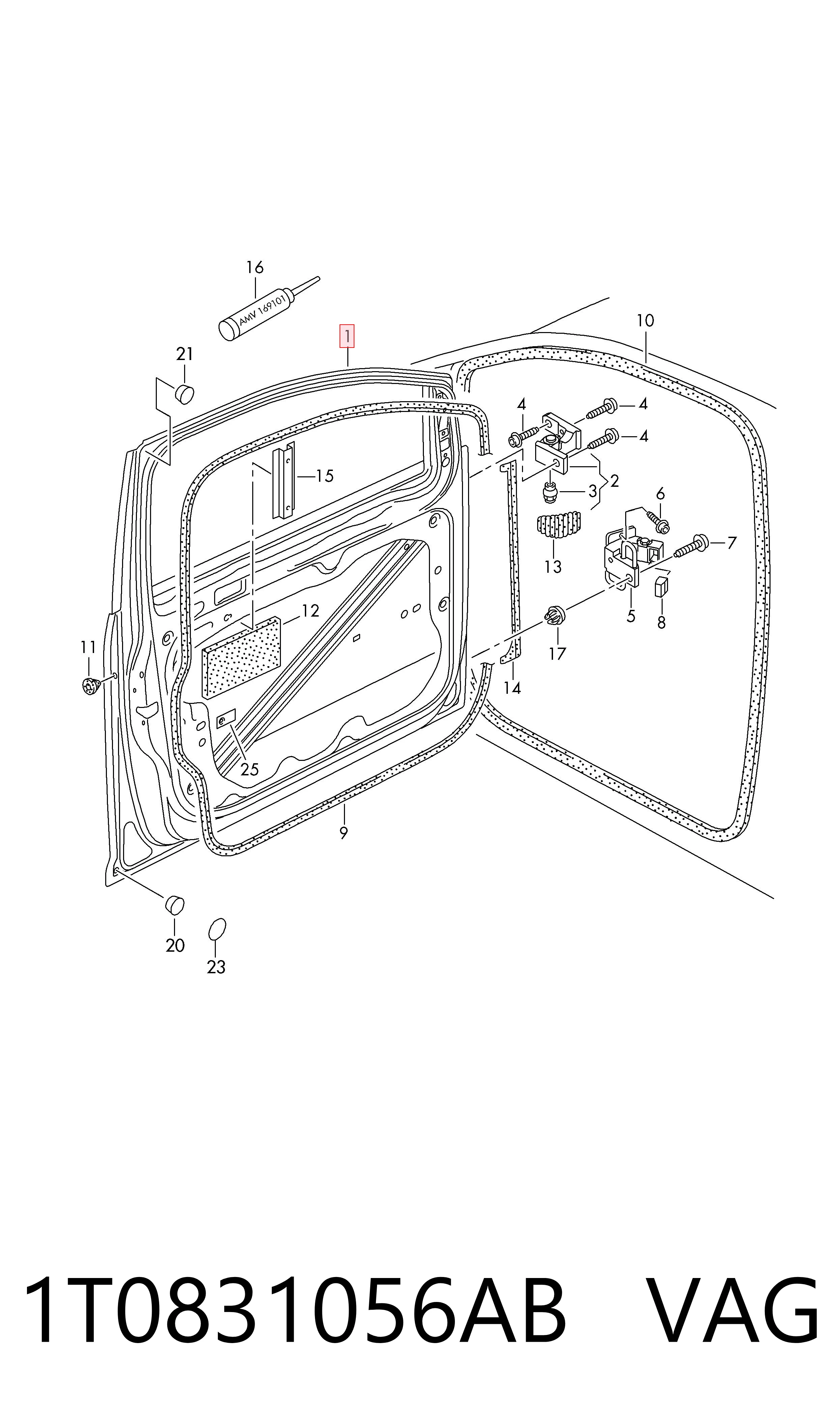 Пасажирські передні двері на Volkswagen Touran I 1T1, 1T2