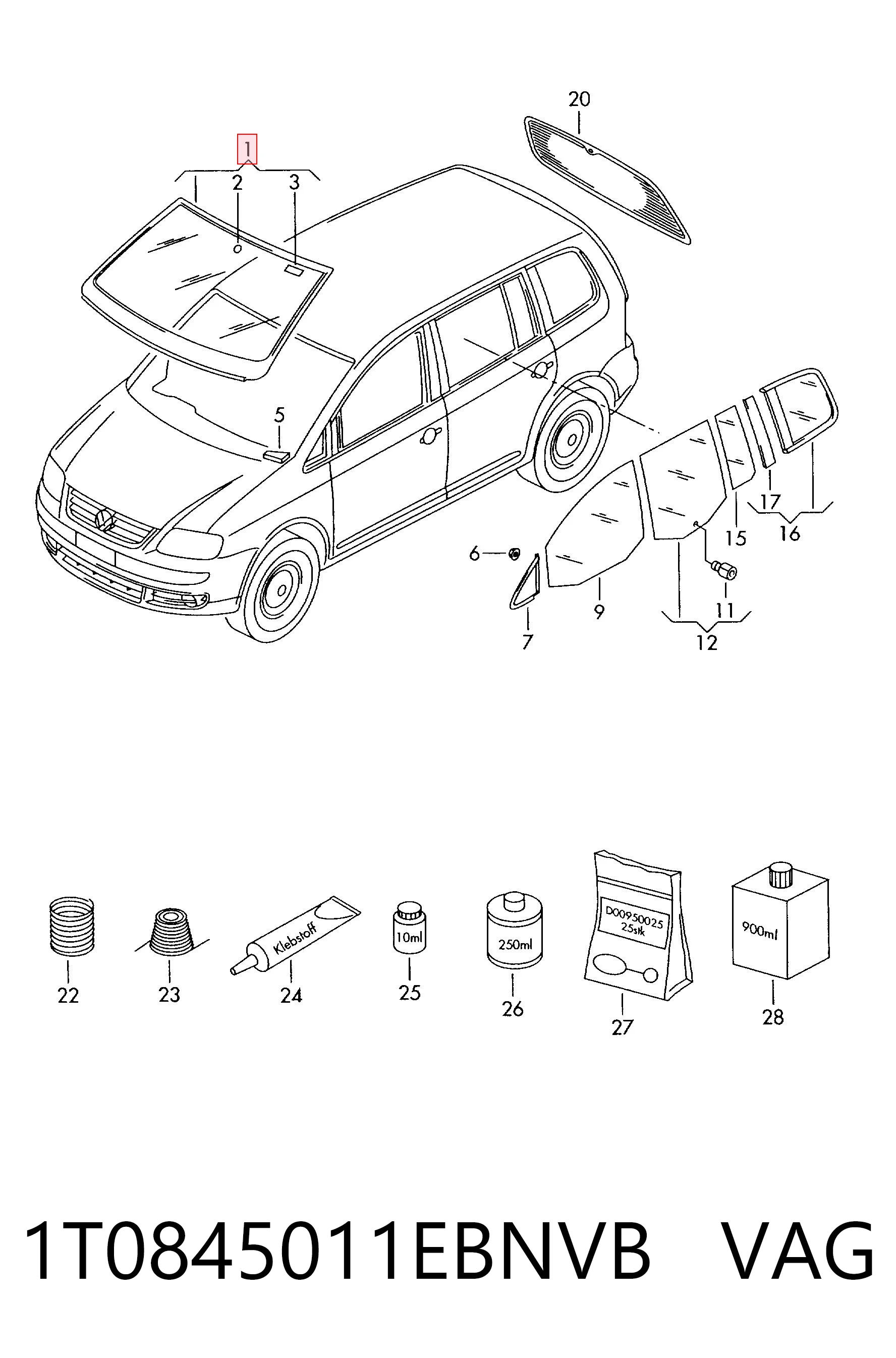 8577AGNGYMVZ95 Glasstech Автомобільне скло