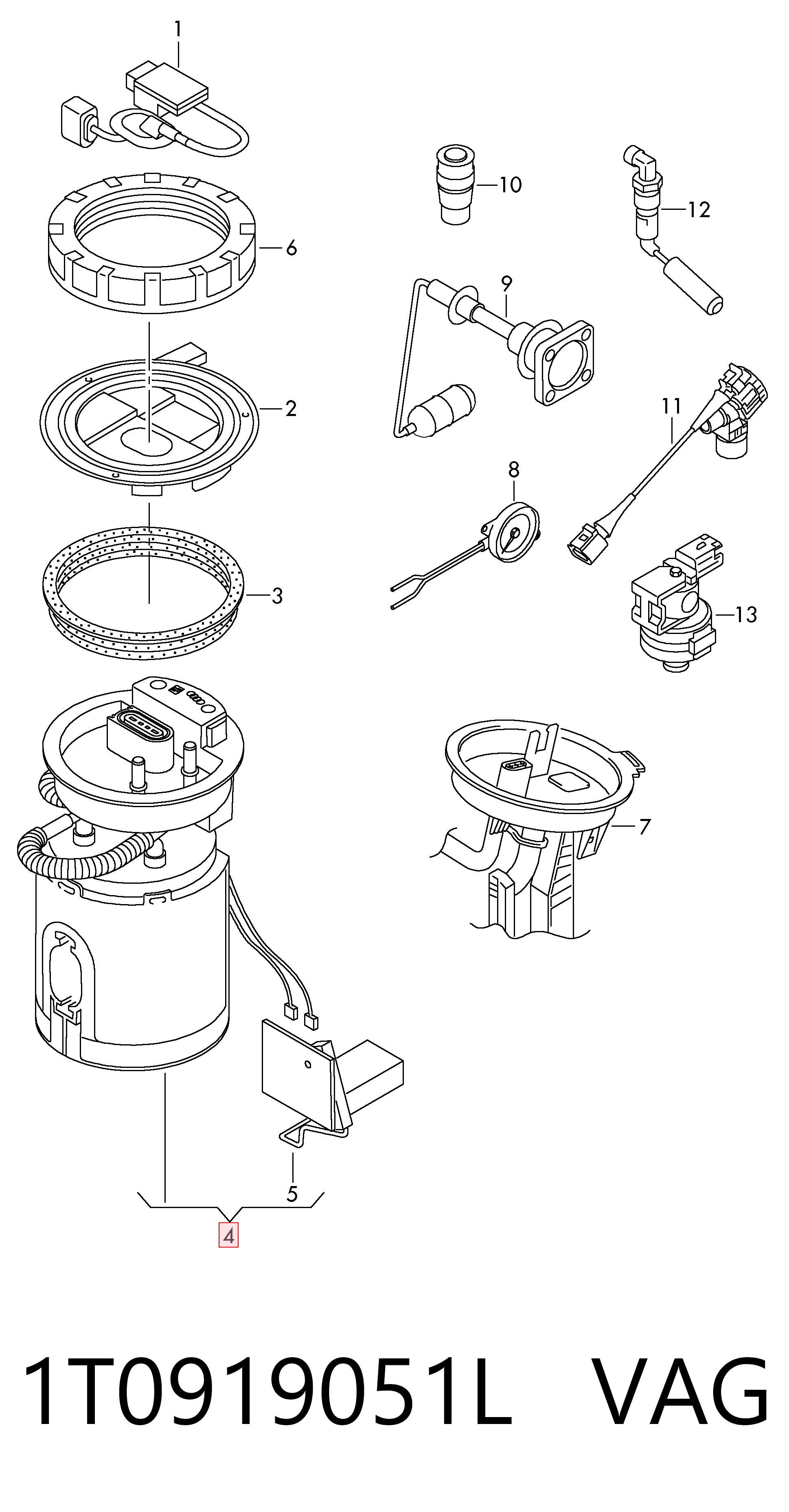 1T0919051L VAG Електробензонасос
