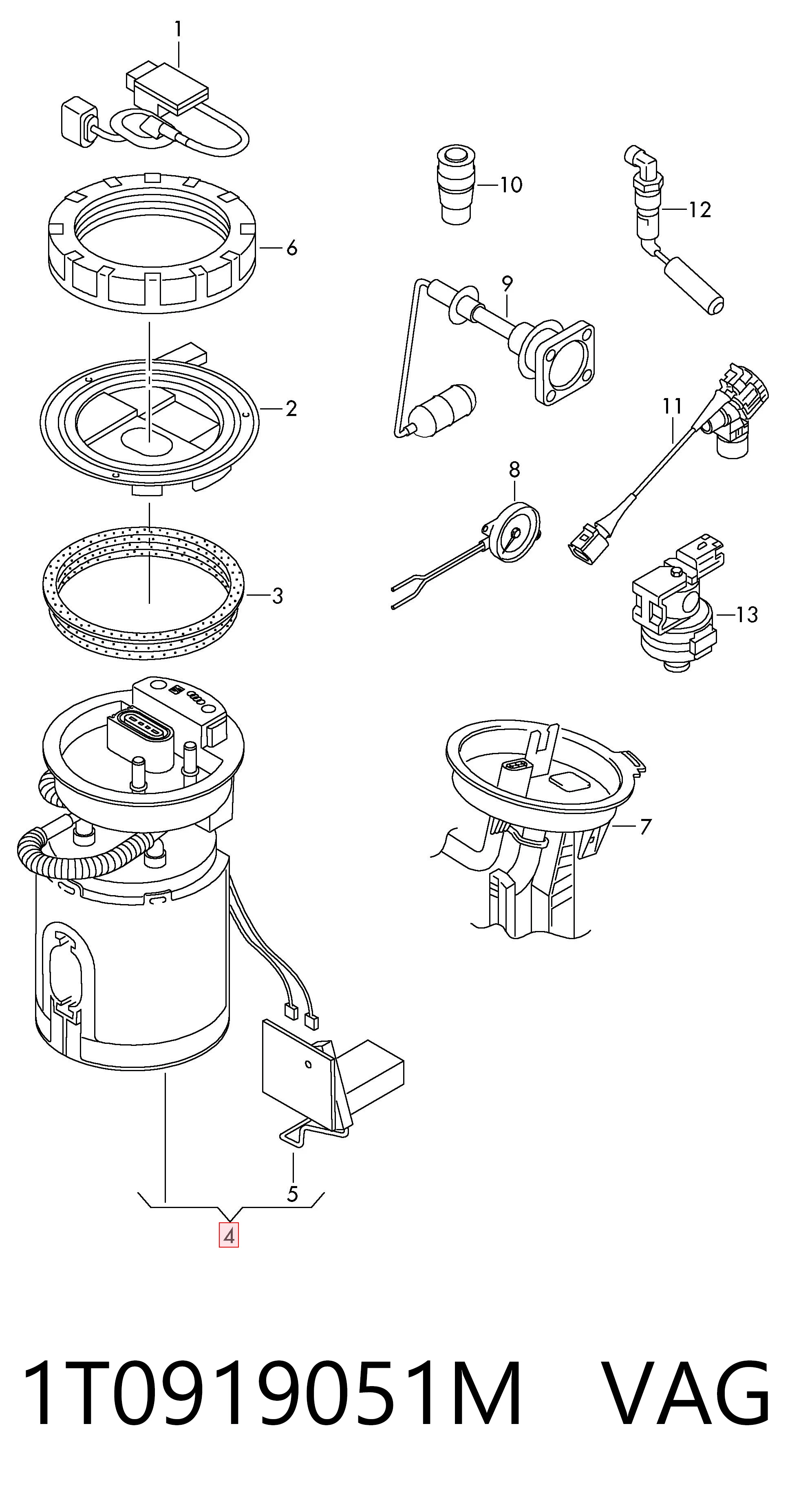 1T0919051M VAG Електробензонасос