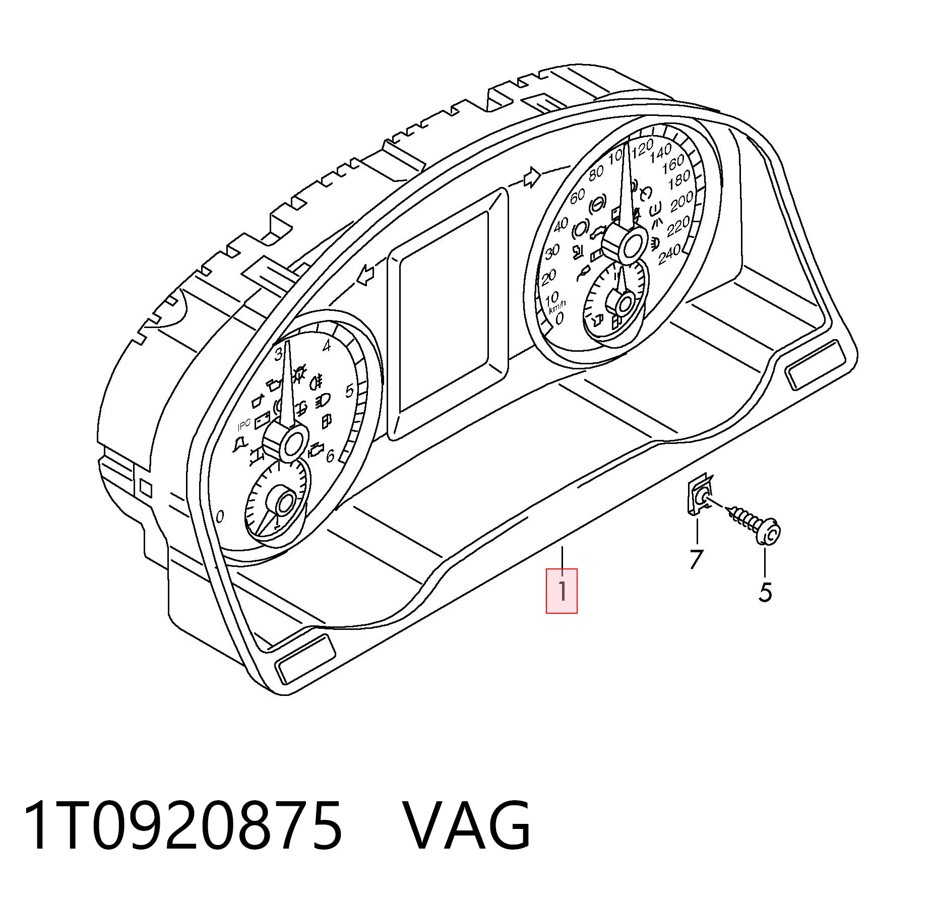 Купити 1T0920875 VAG Покажчик напруги (вольтметр)