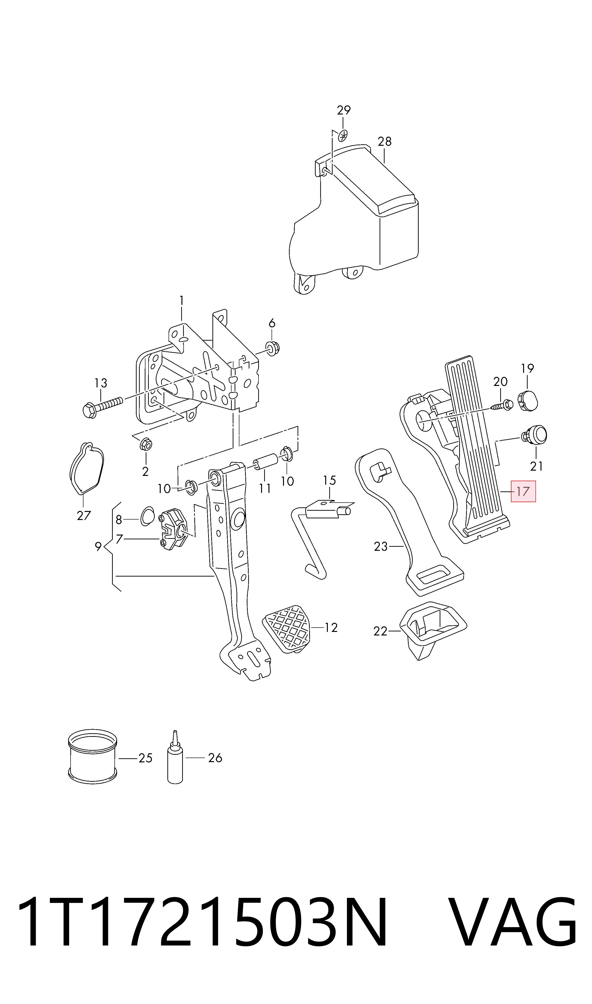 Купити Педаль газу Volkswagen Touran I 1T1, 1T2