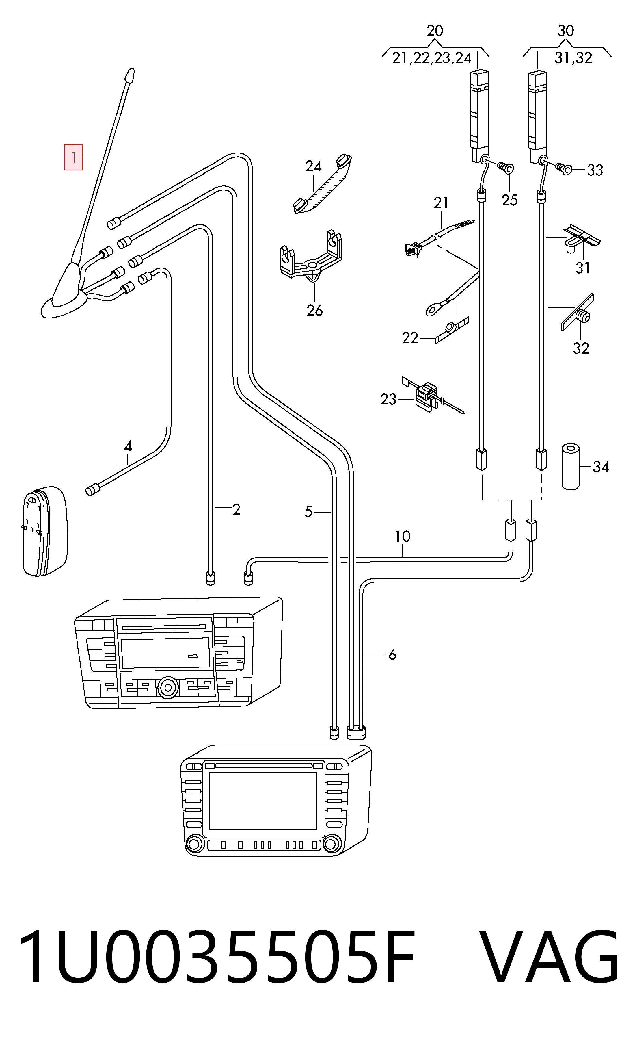 Антена Skoda Roomster мінівен (5J7) (2006 - 2015) ціна, від 13.32 USD