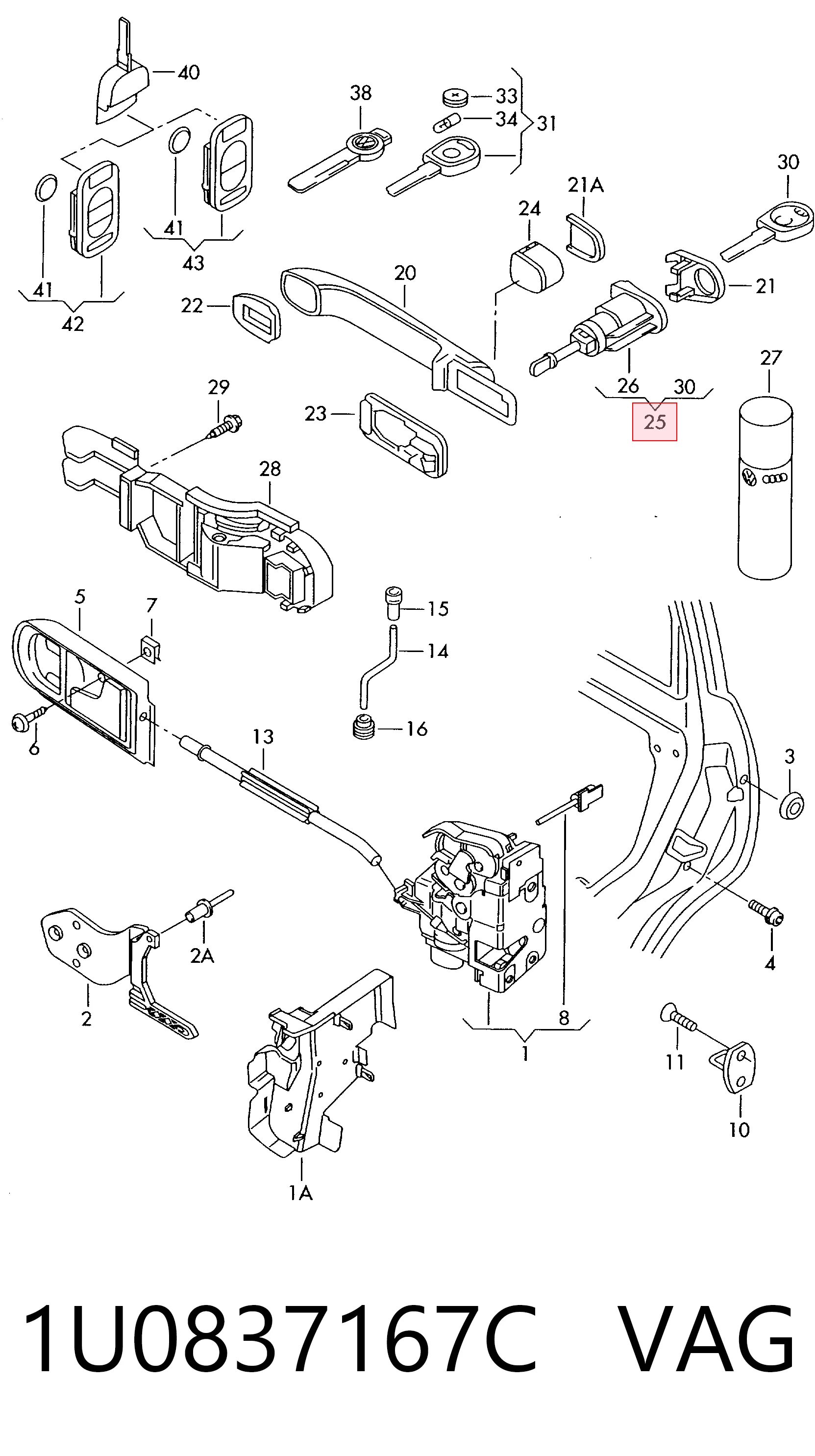 Лічинка замка лівих дверей Polcar 9541Z77 ціна, від 14.44 USD
