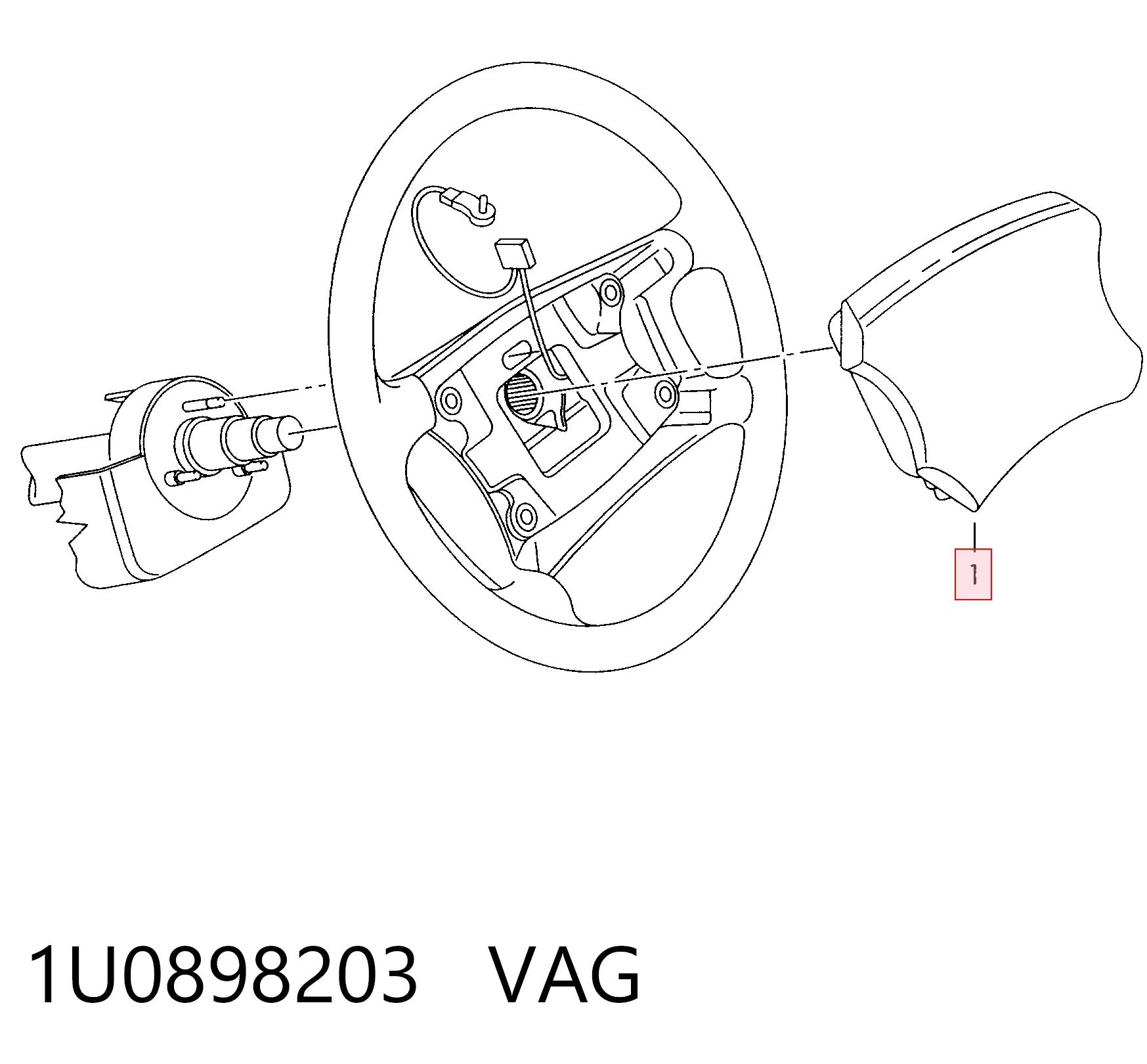 1U0898203 VAG Подушка безпеки водія