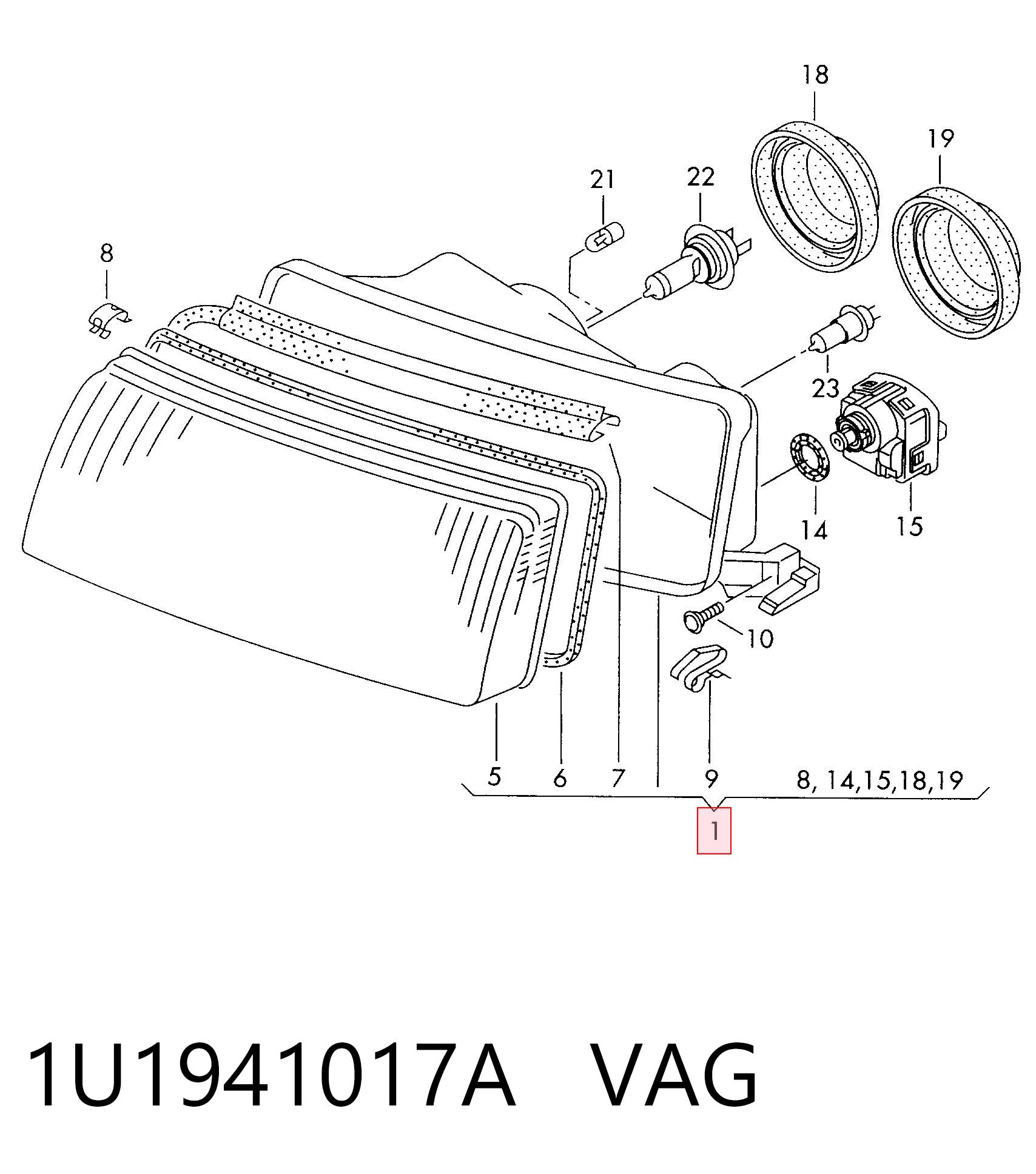 FP6403R3T TYC Фара дальнього світла в зборі