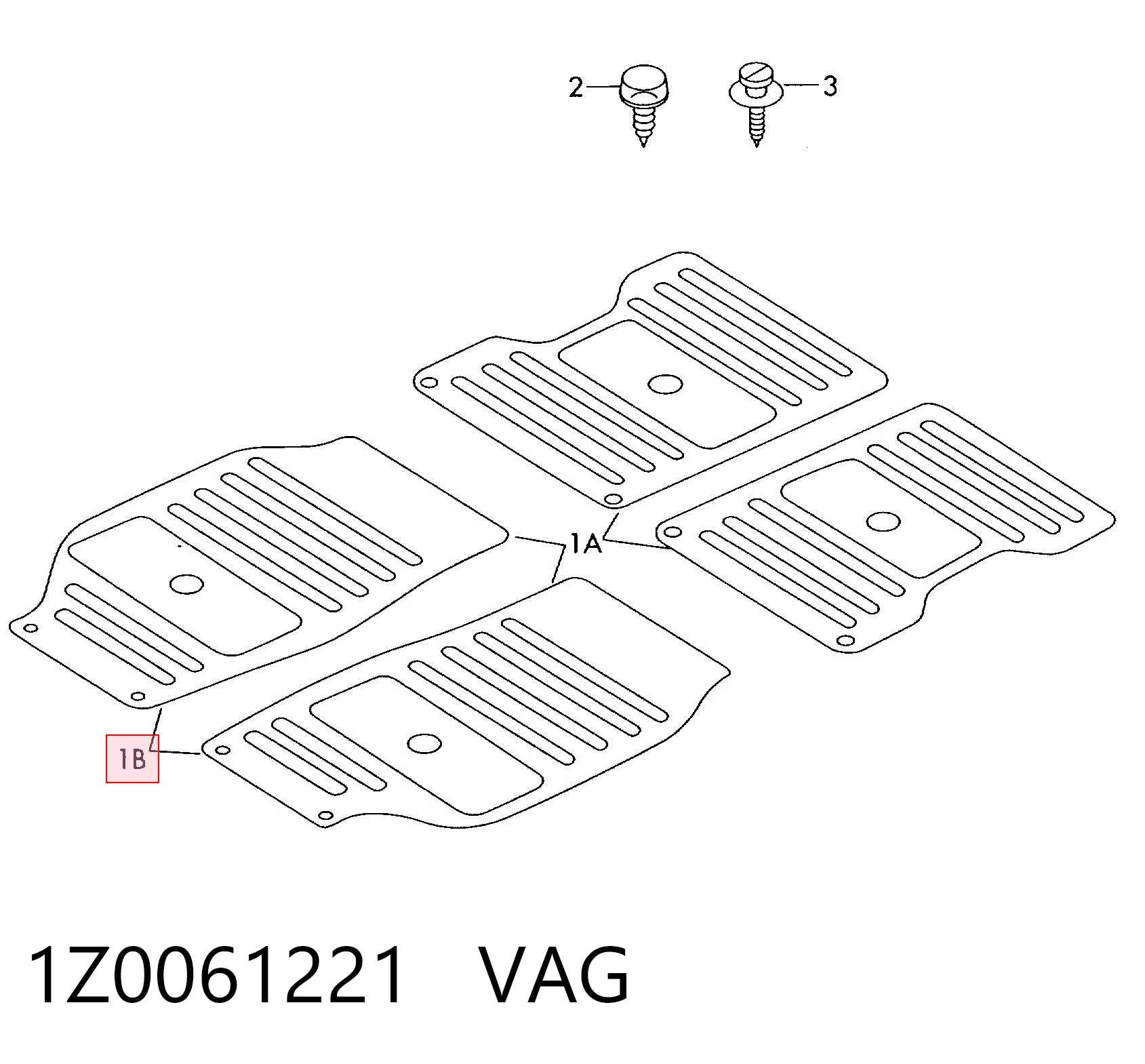 1Z0061221 VAG Гумові килимки передні