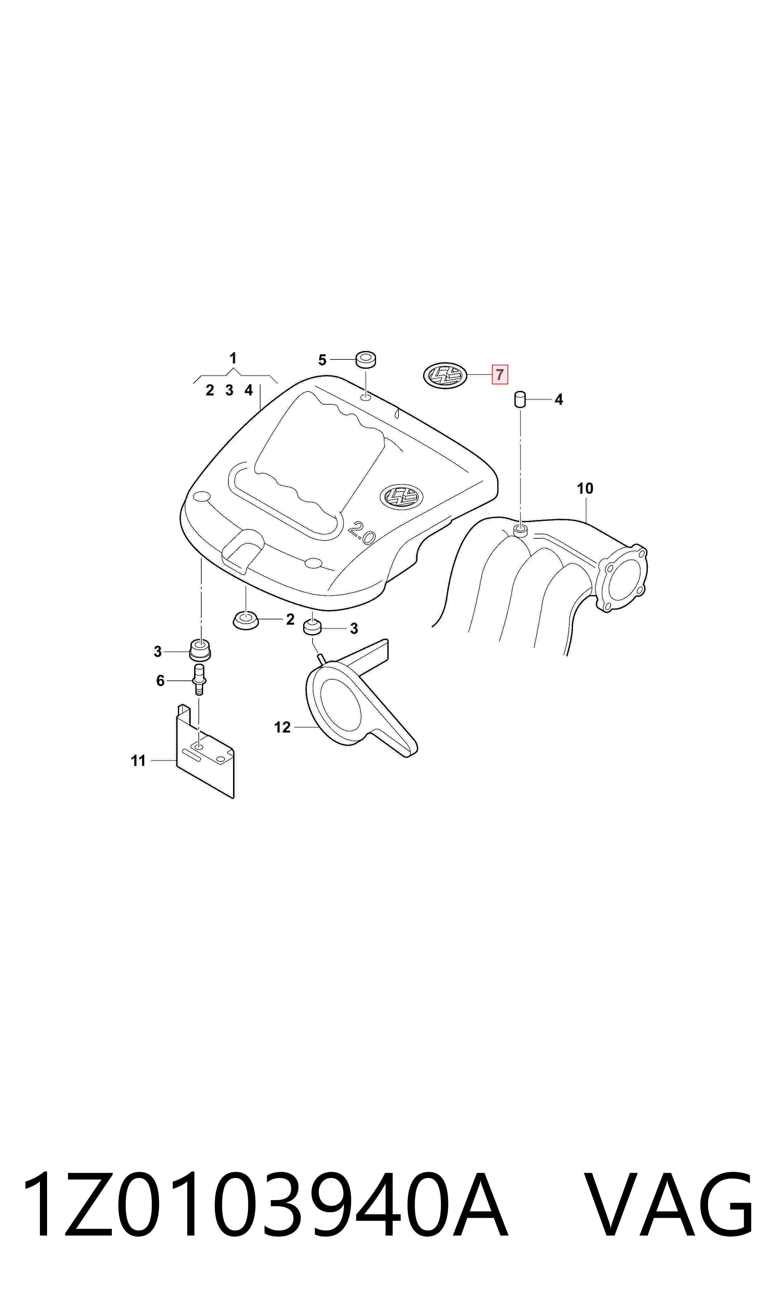 1Z0103940A VAG Емблема решітки радіатора