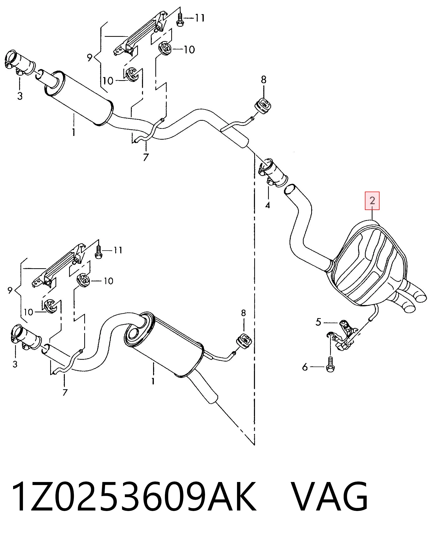 1Z0253609AK VAG Глушилка задня