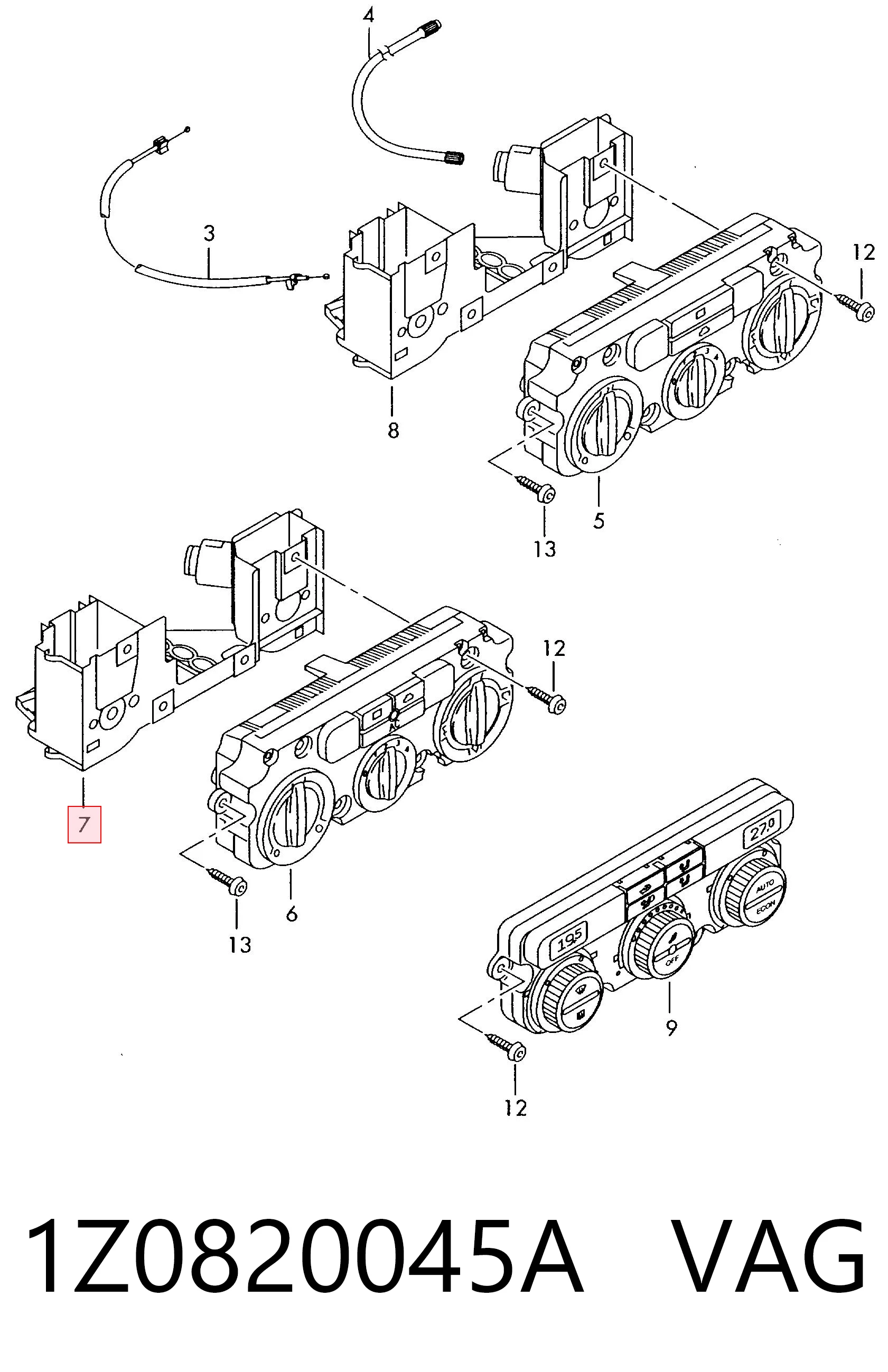 1Z0820045A VAG Механізм управління кондиціонером