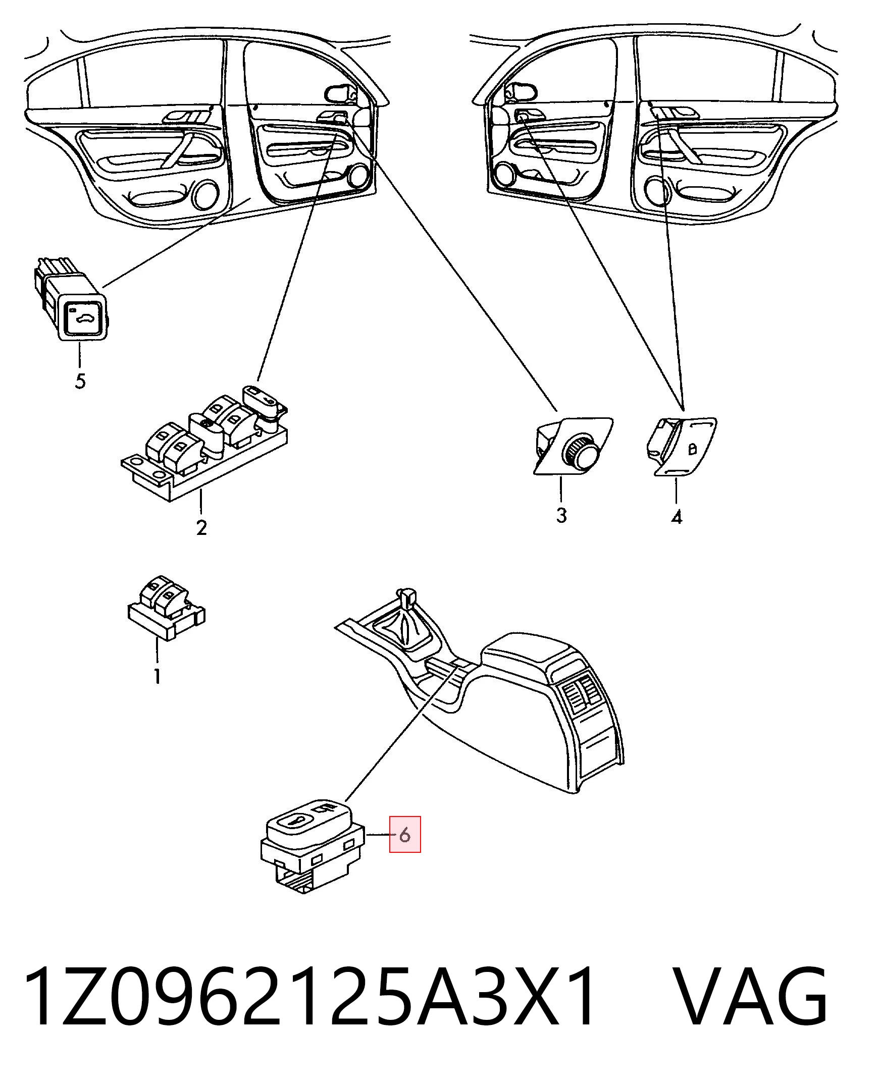 1Z0962125A3X1 VAG Вимикачі