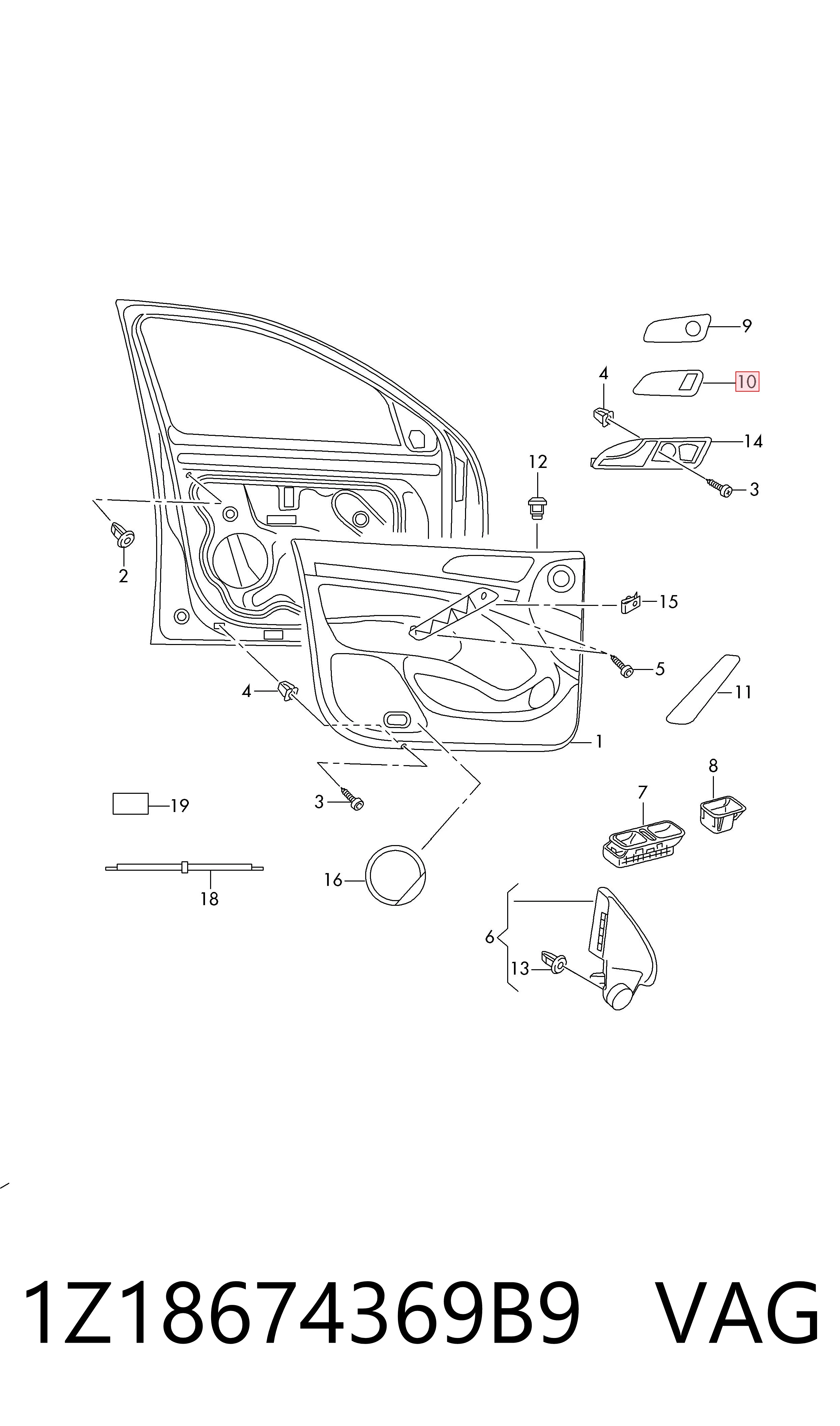  VAG 1Z18674369B9 ціна, від 5.07 USD