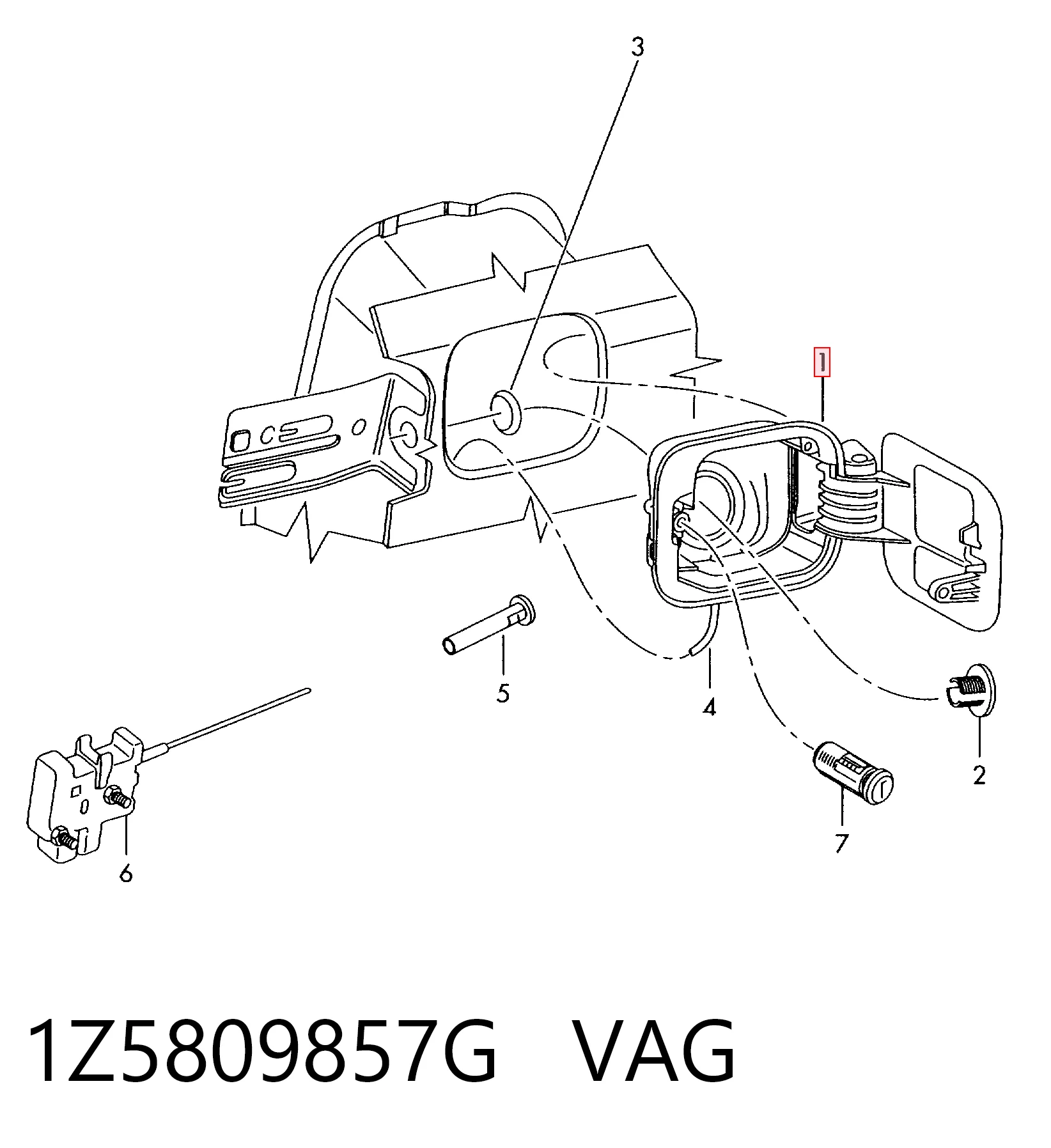 1Z5809857G VAG Дверцята бензобака