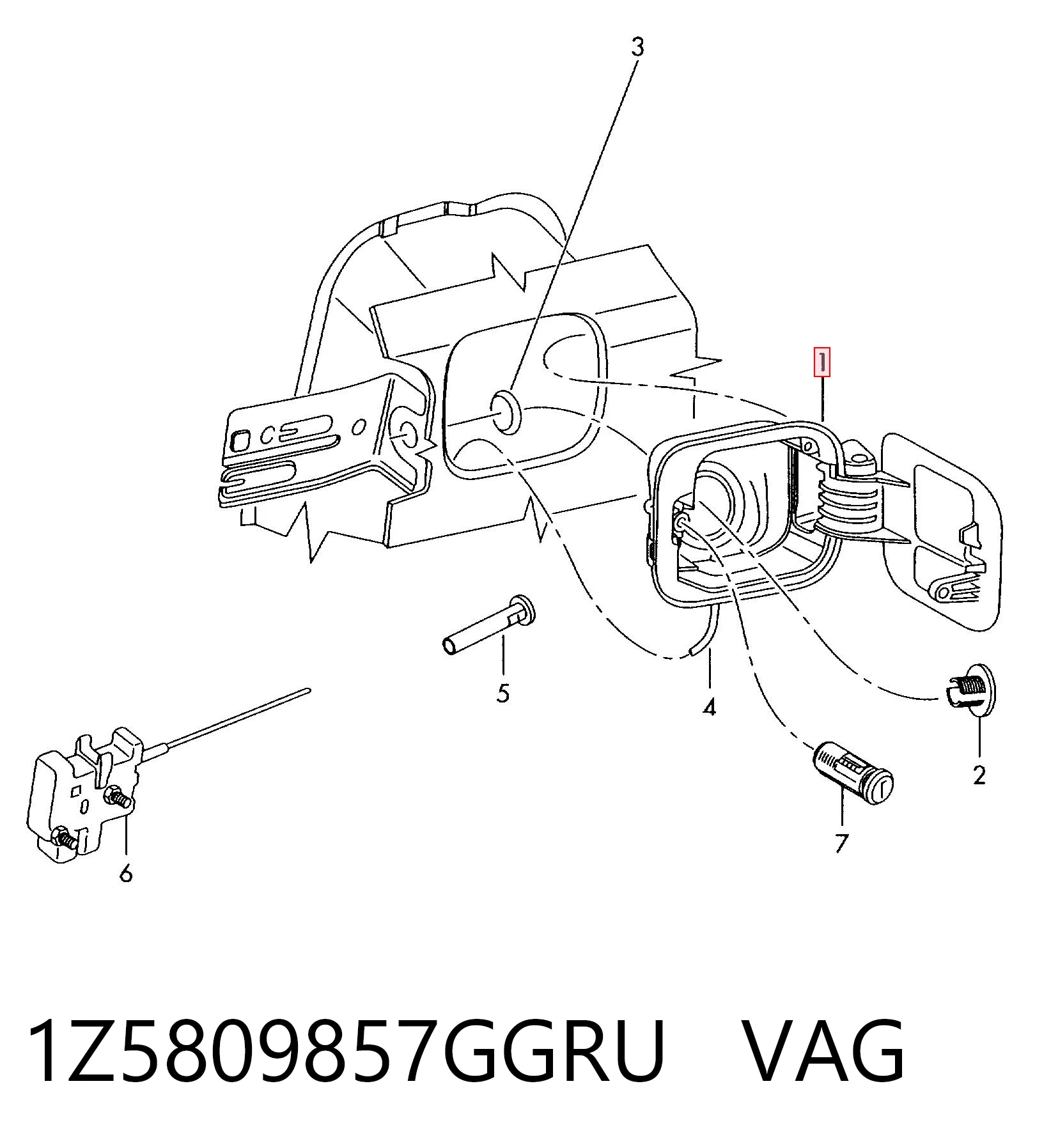 1Z5809857GGRU VAG Дверцята бензобака
