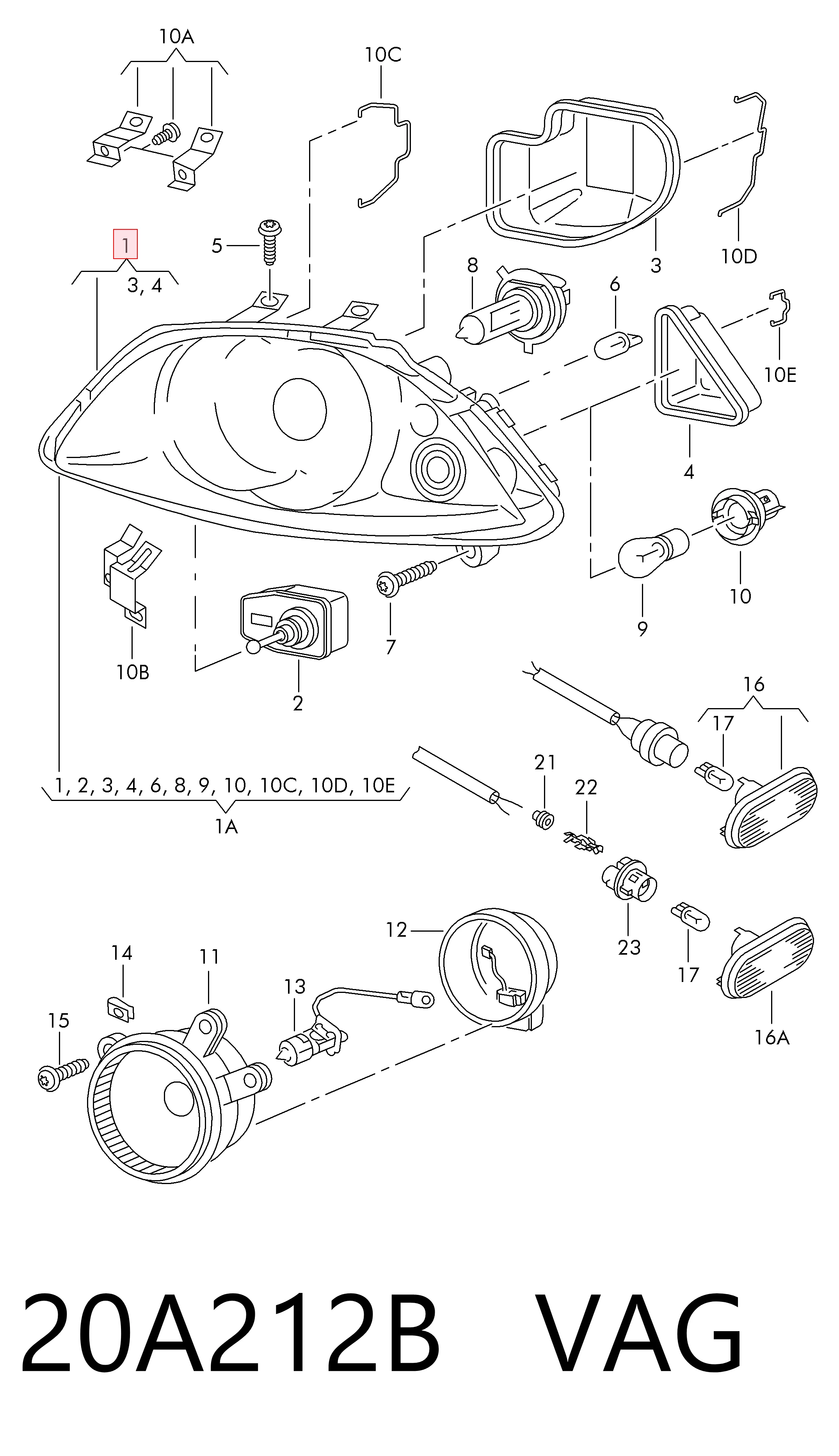  Фара ліва Seat Ibiza 3