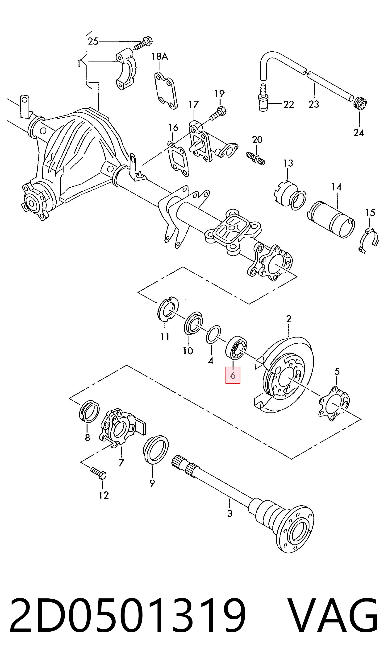 2D0501319 VAG Підшипник ступиці задньої