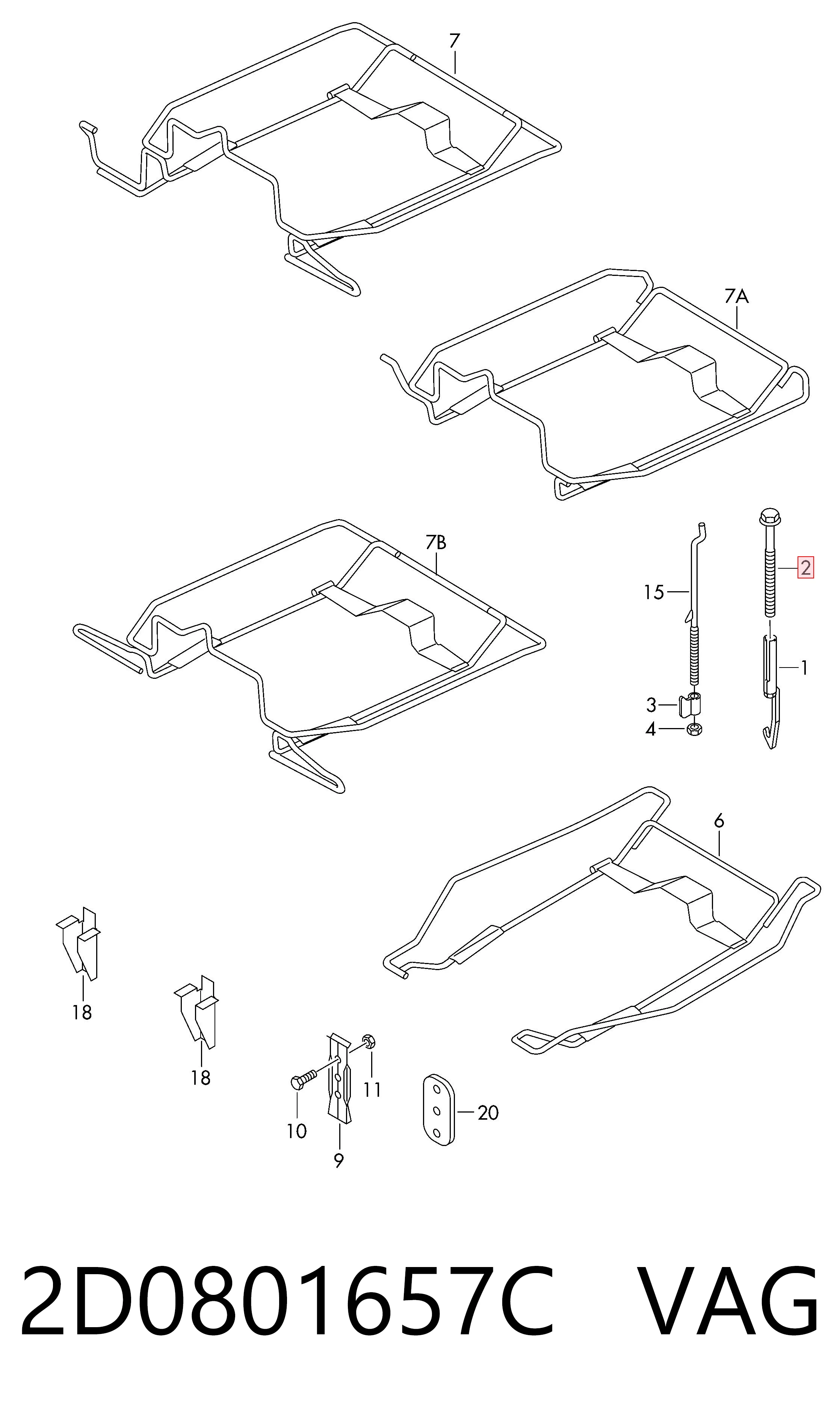 2D0801657C VAG Болт