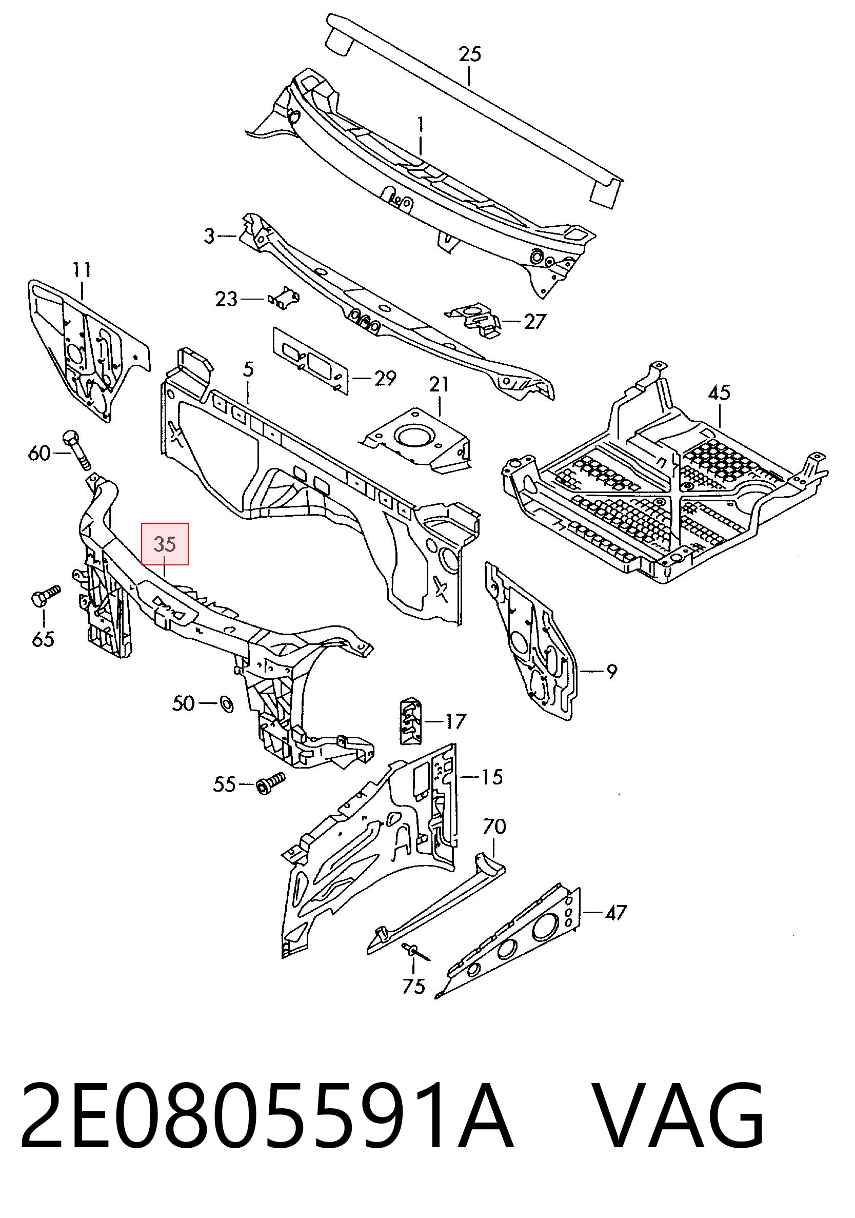 Панель передня AND 3L805035 ціна, від 158.14 USD