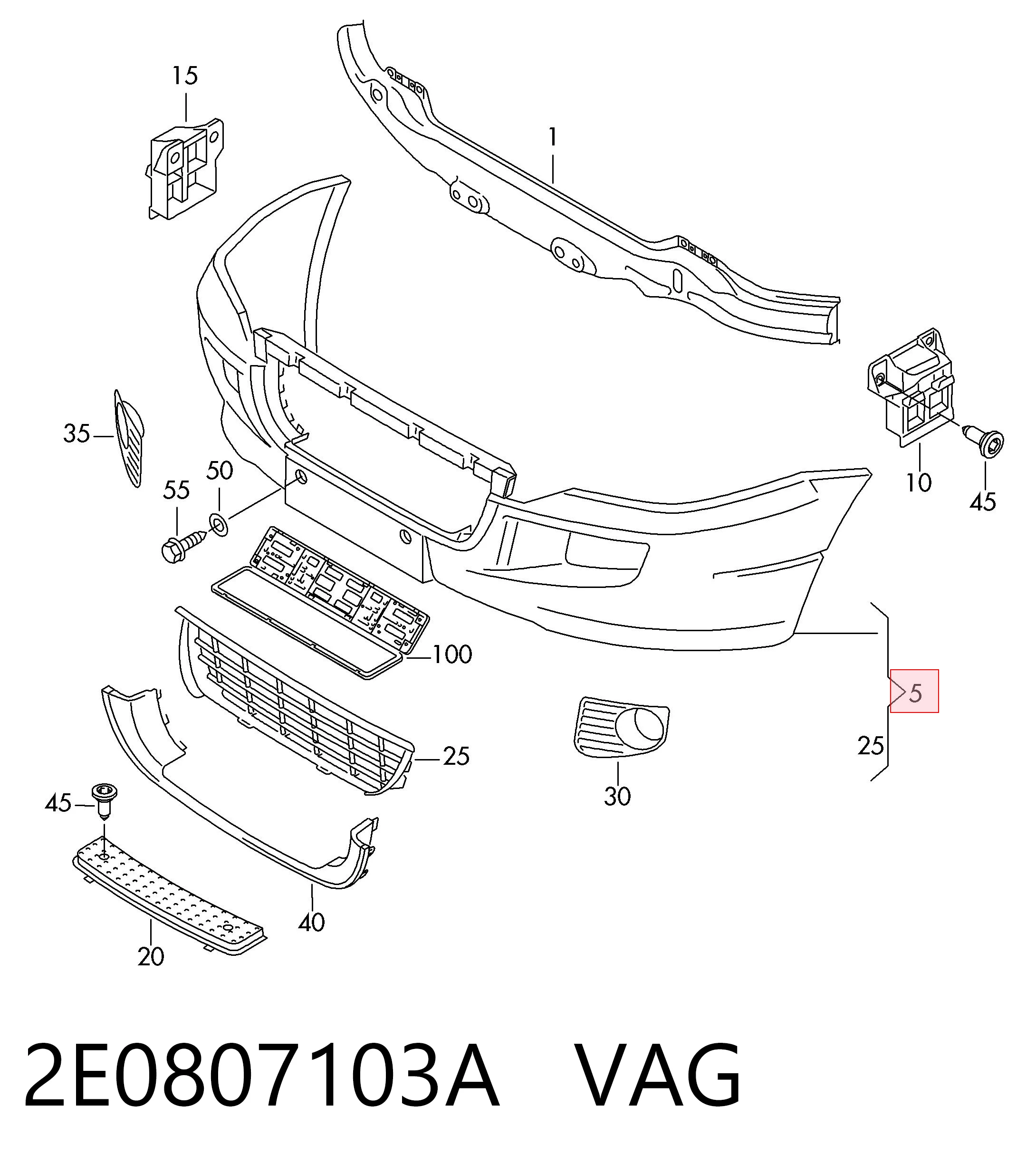  Передній бампер Volkswagen Crafter 