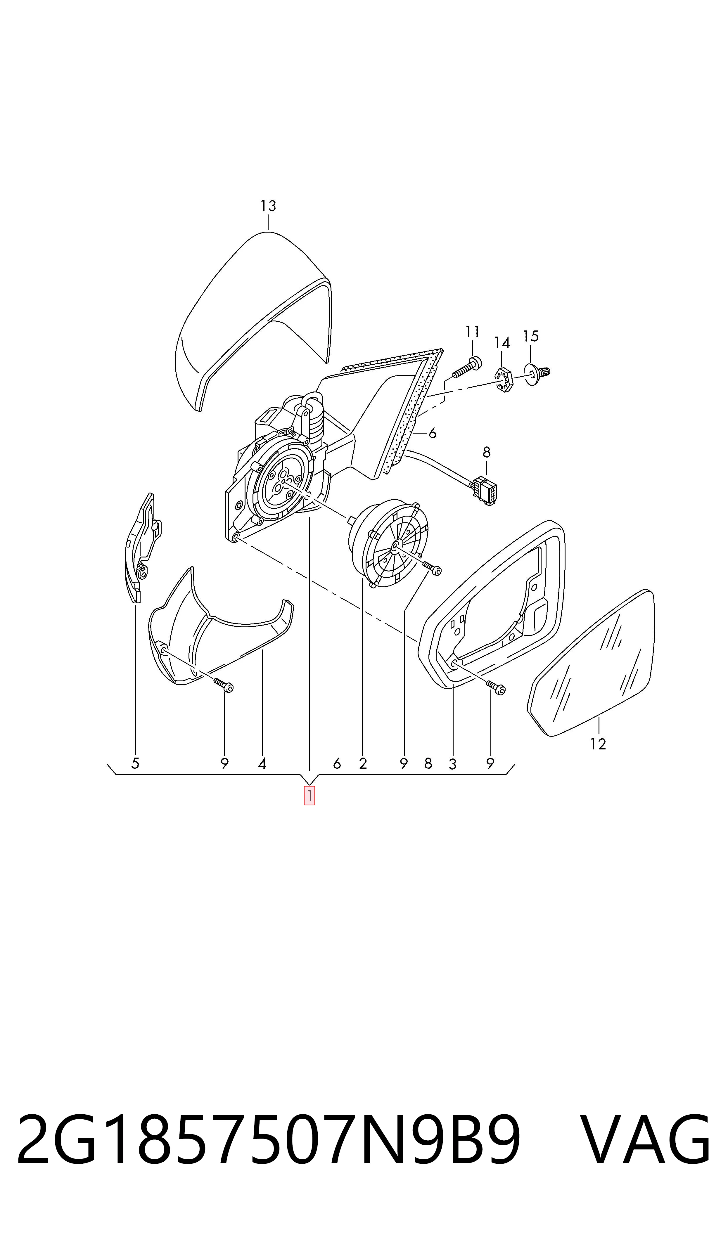  Ліве бокове дзеркало Volkswagen Polo 6