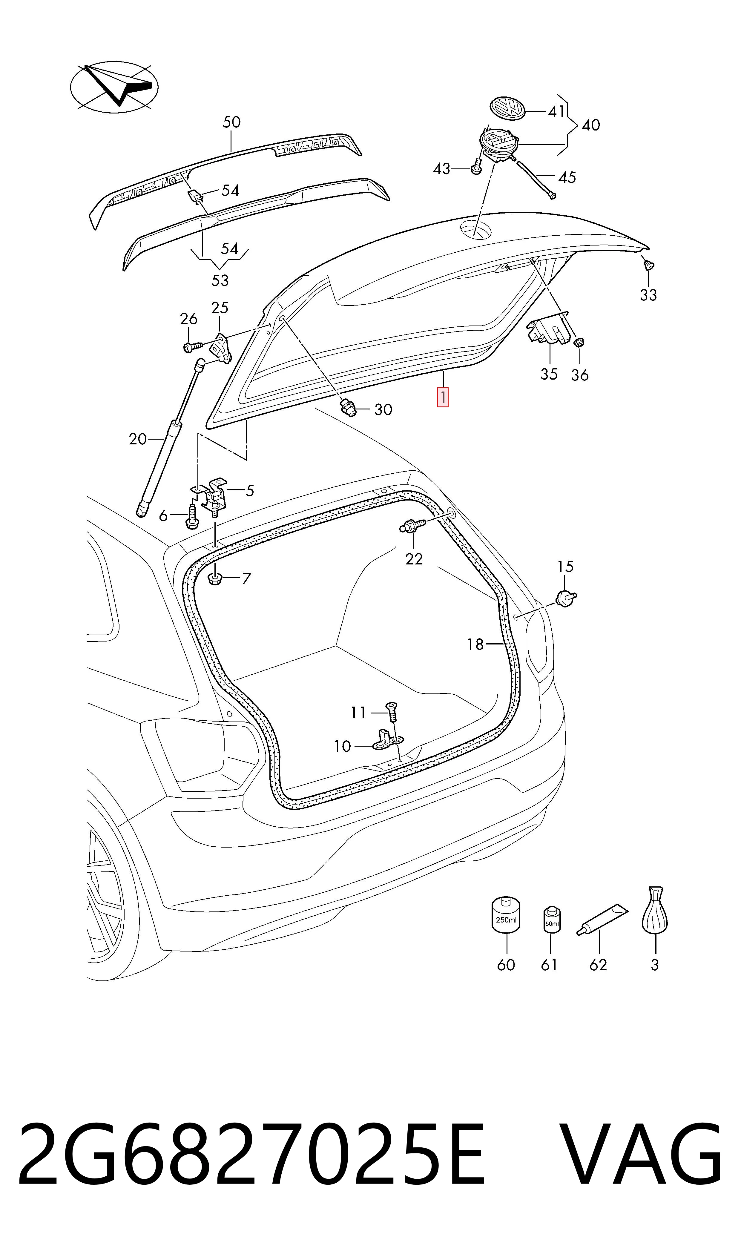 Двері задні, багажні (3-і)/(5-і) (ляда) Volkswagen Polo 6 AW1, BZ1, AE1