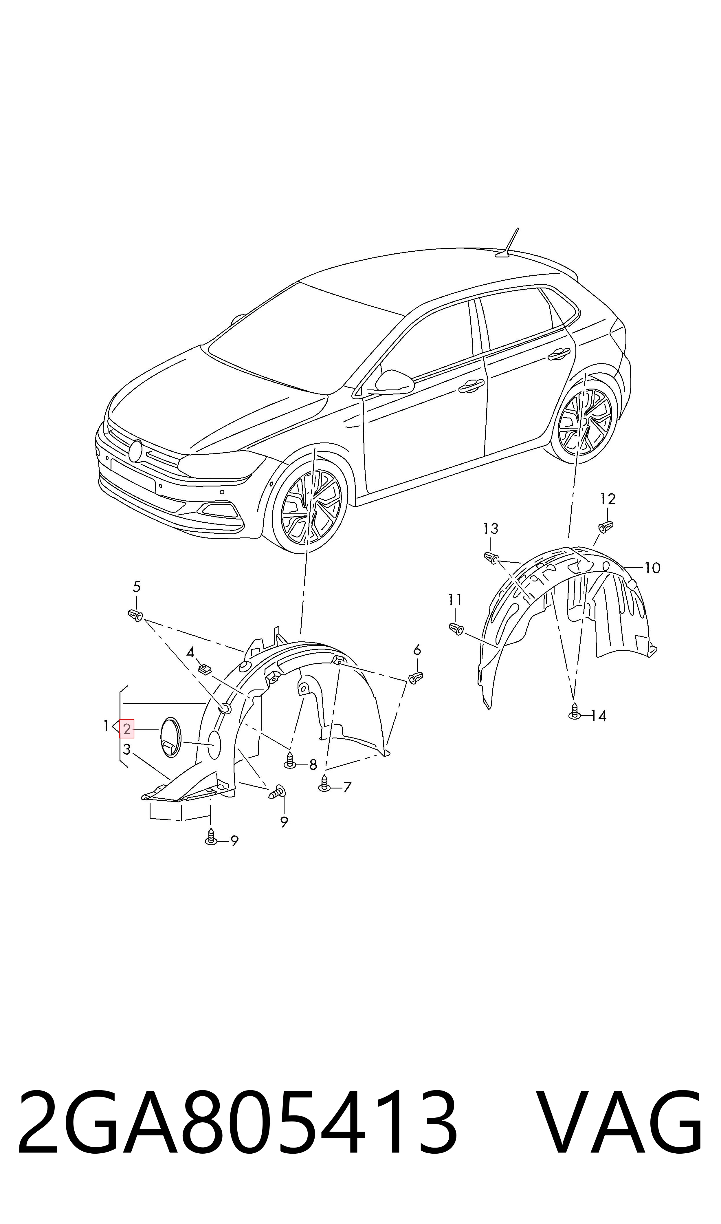Купити 2GA805413 VAG Заглушка днища кузова