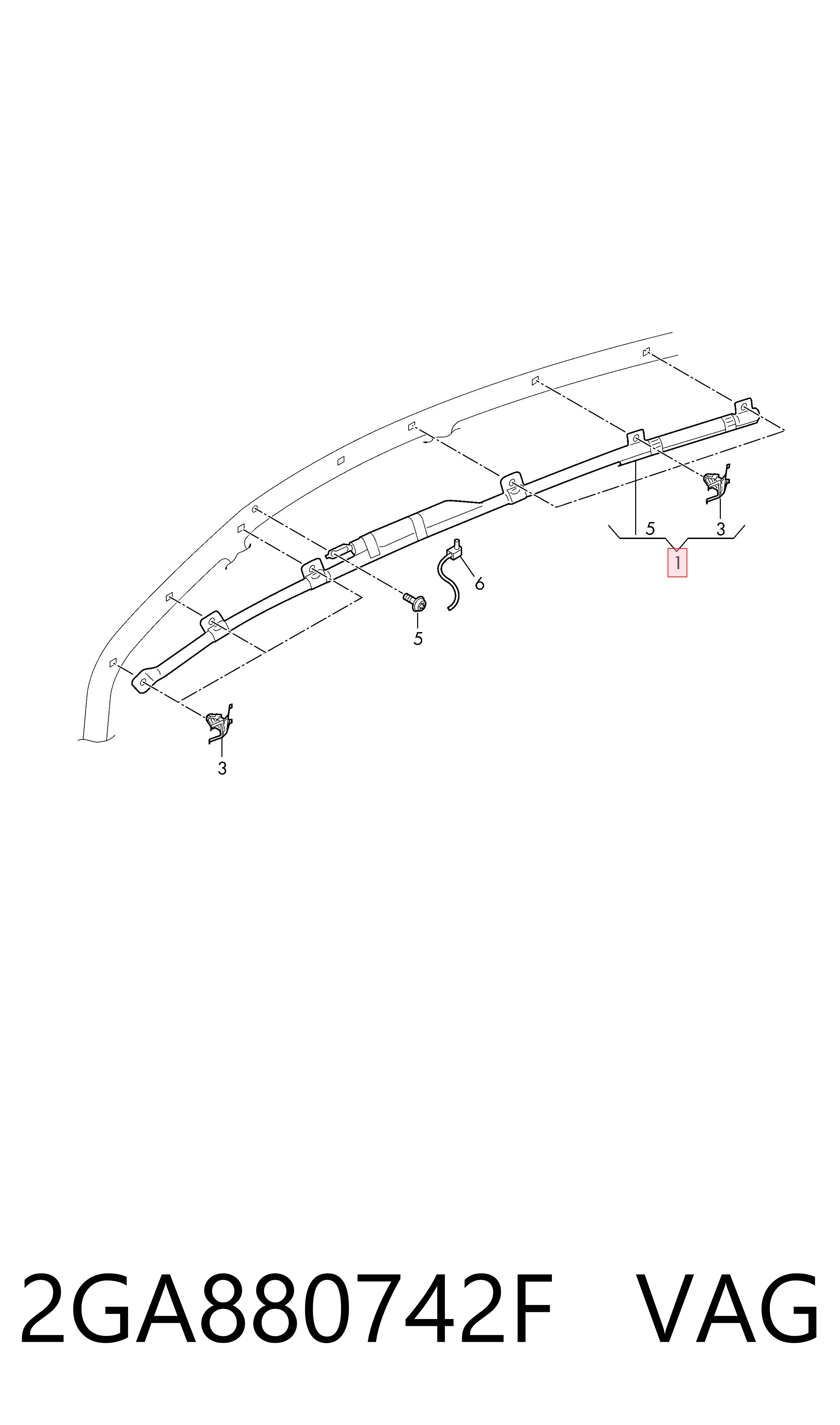 Подушка безпеки, збоку, права, AIRBAG VAG 2GA880742F ціна, від 171.25 USD