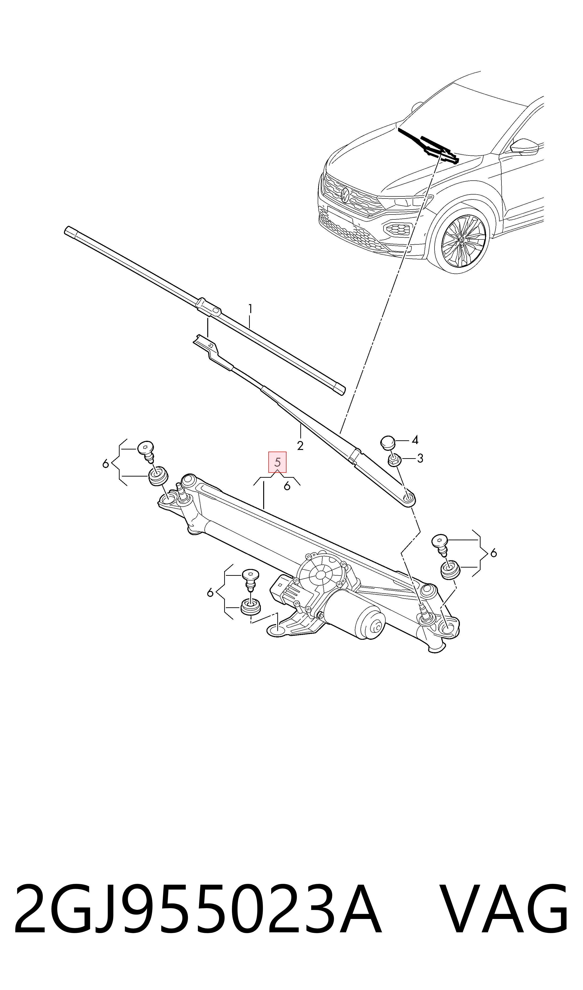 2GJ955023A VAG Трапеція склоочисника