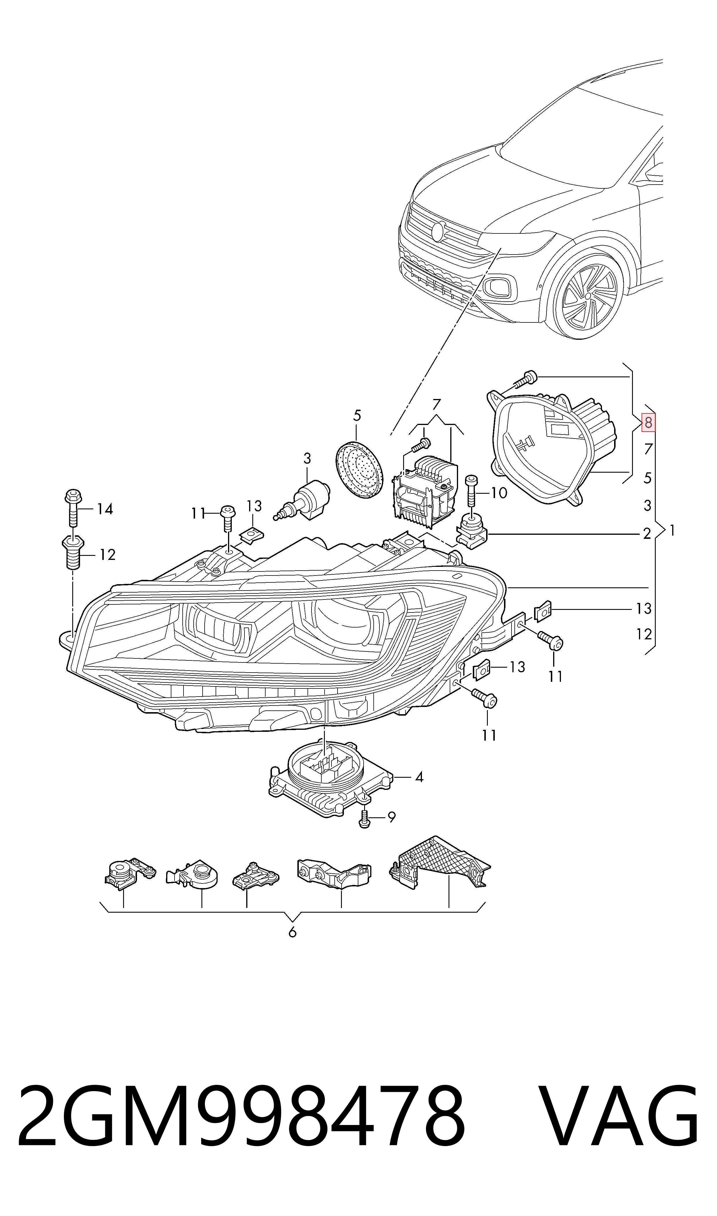  VAG 2GM998478 ціна, від 114.00 USD