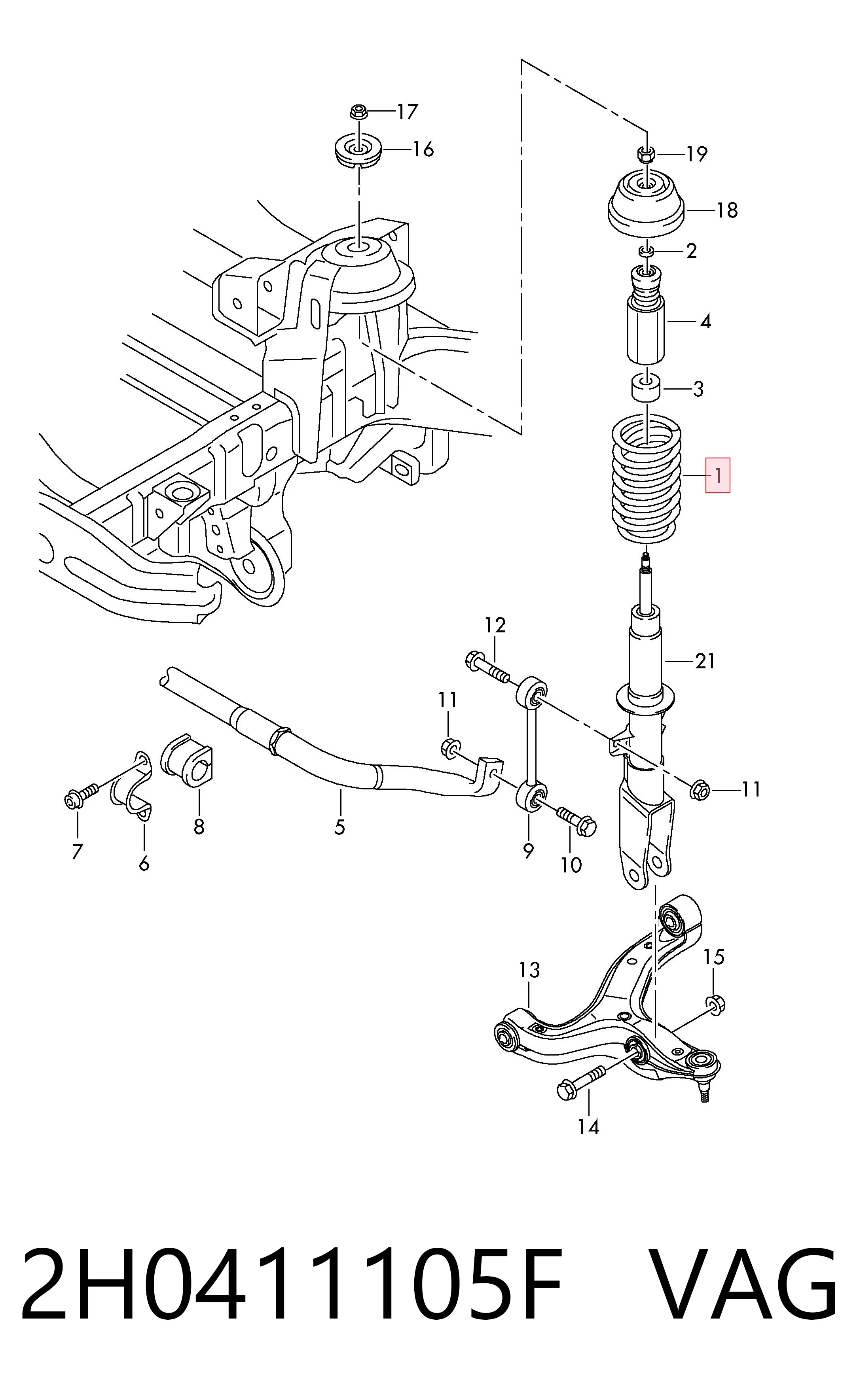 Пружина передня SF258TP Raiso