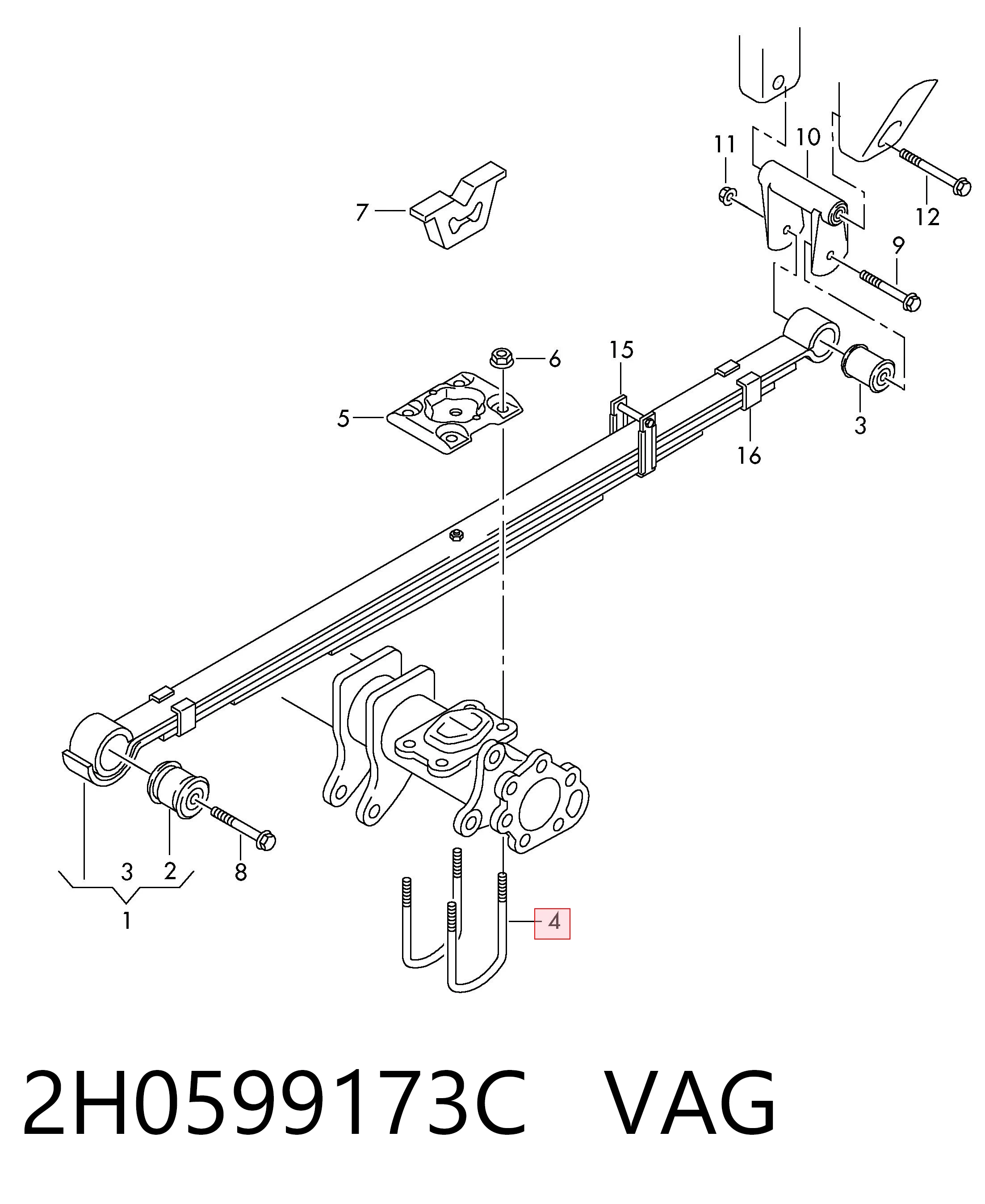 2H0599173C VAG Скоба ресори