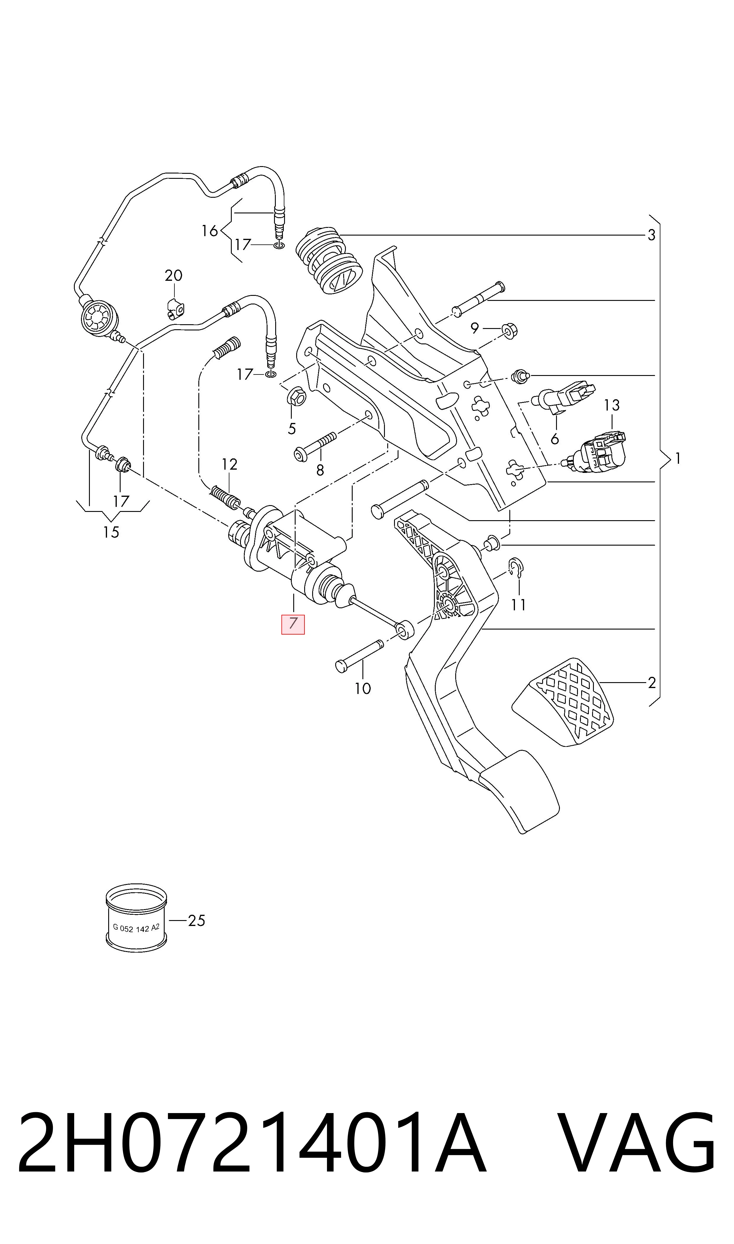 ГЦЗ VAG 2H0721401A ціна, від 29.25 USD